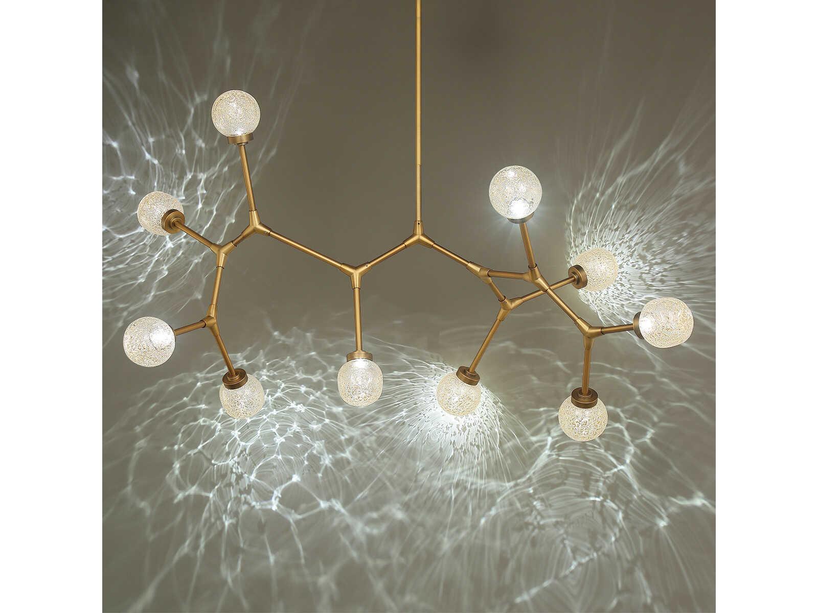 Modern Forms Catalyst 10-Light Aged Brass Glass LED Globe Chandelier