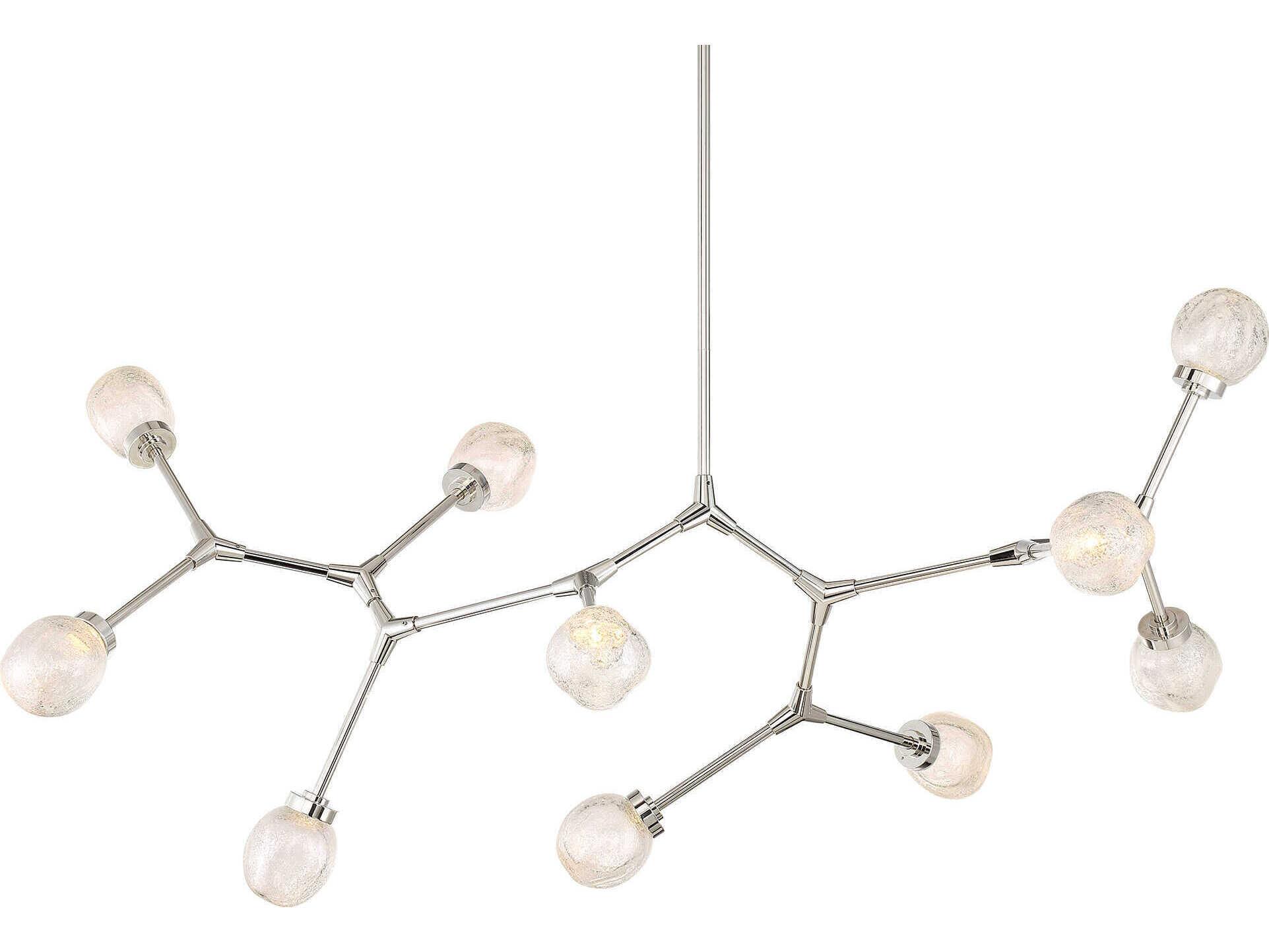 Modern Forms Catalyst 10-Light Polished Nickel Glass LED Globe Chandelier