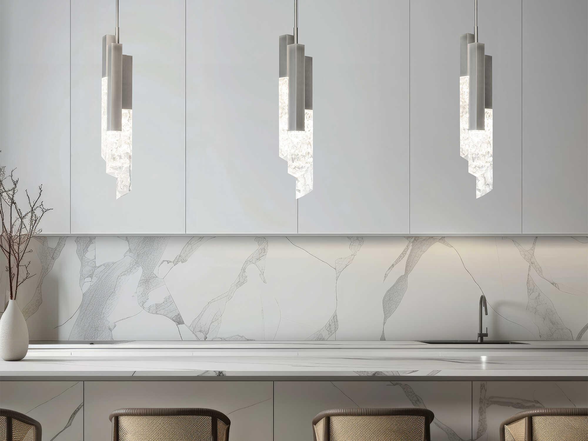 Modern Forms Montage 1-Light Brushed Nickel Geometric Mini Pendant