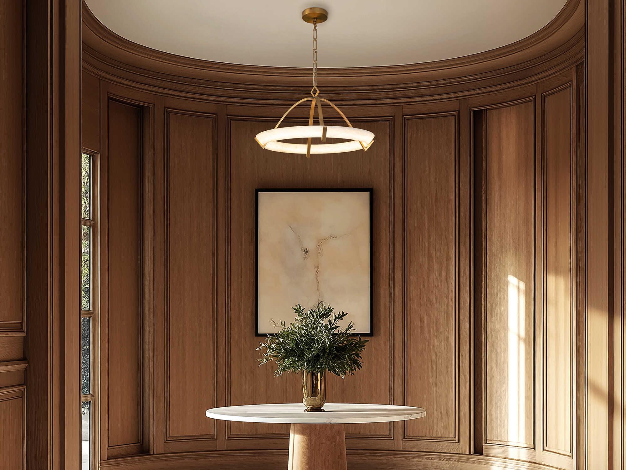 Modern Forms Copa 1-Light Aged Brass Round Pendant