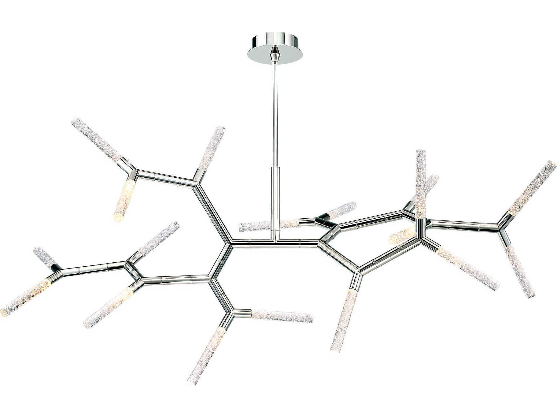 Modern Forms Kryptonite 18-Light8-Light Polished Nickel Glass LED Linear Island Pendant