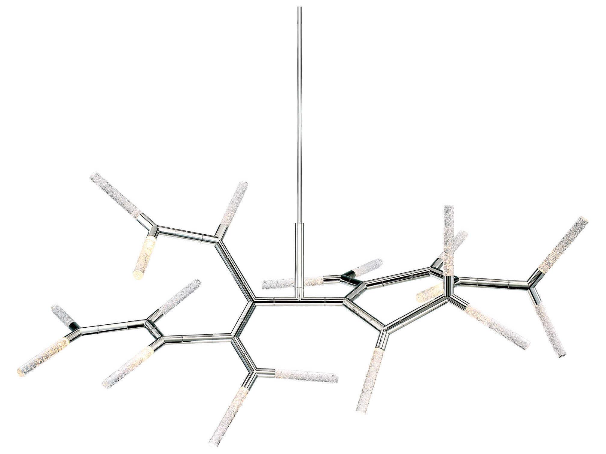 Modern Forms Kryptonite 18-Light8-Light Polished Nickel Glass LED Linear Island Pendant