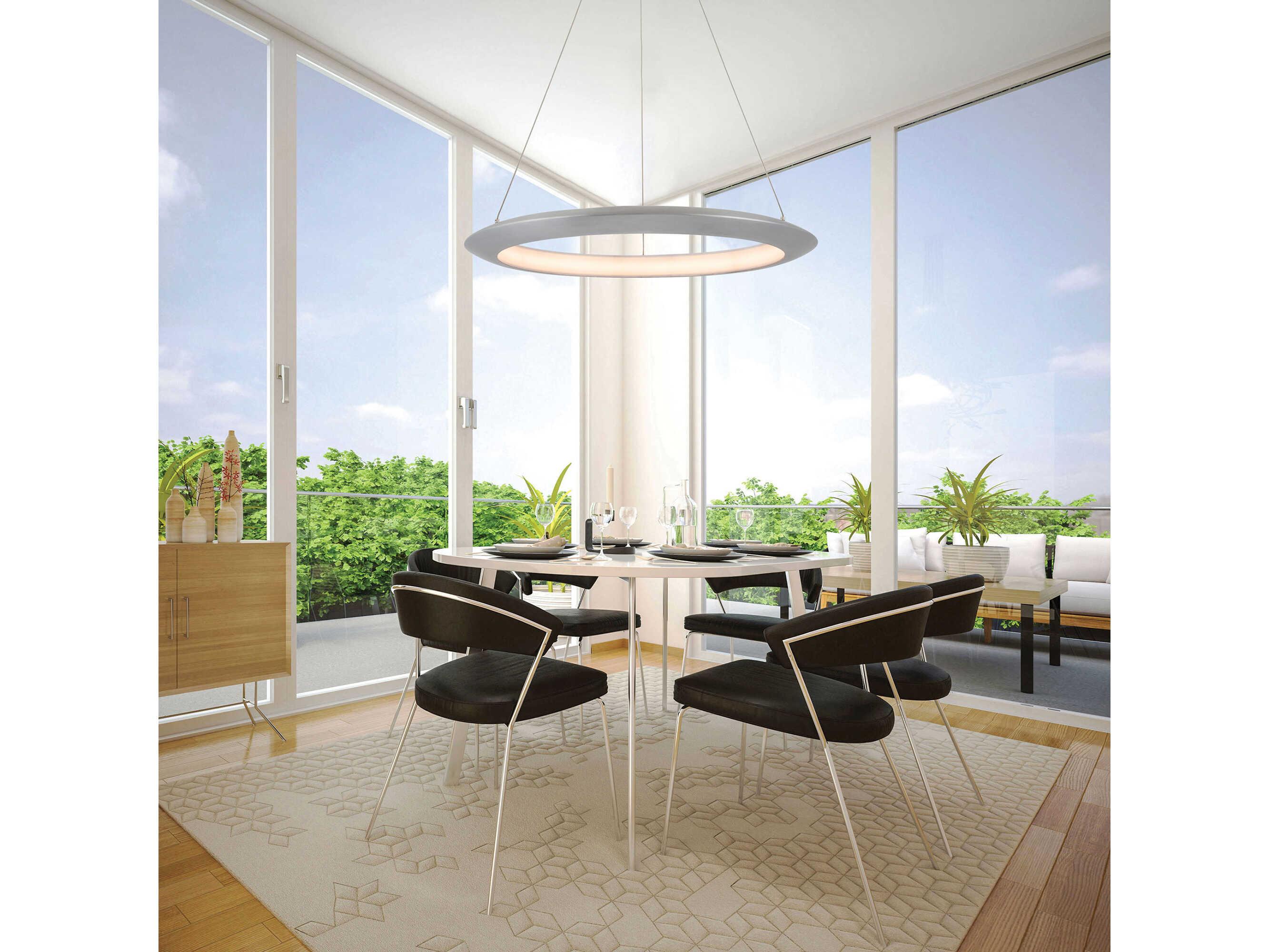 Modern Forms The Ring 1-Light Brushed Aluminum Silver LED Round Pendant