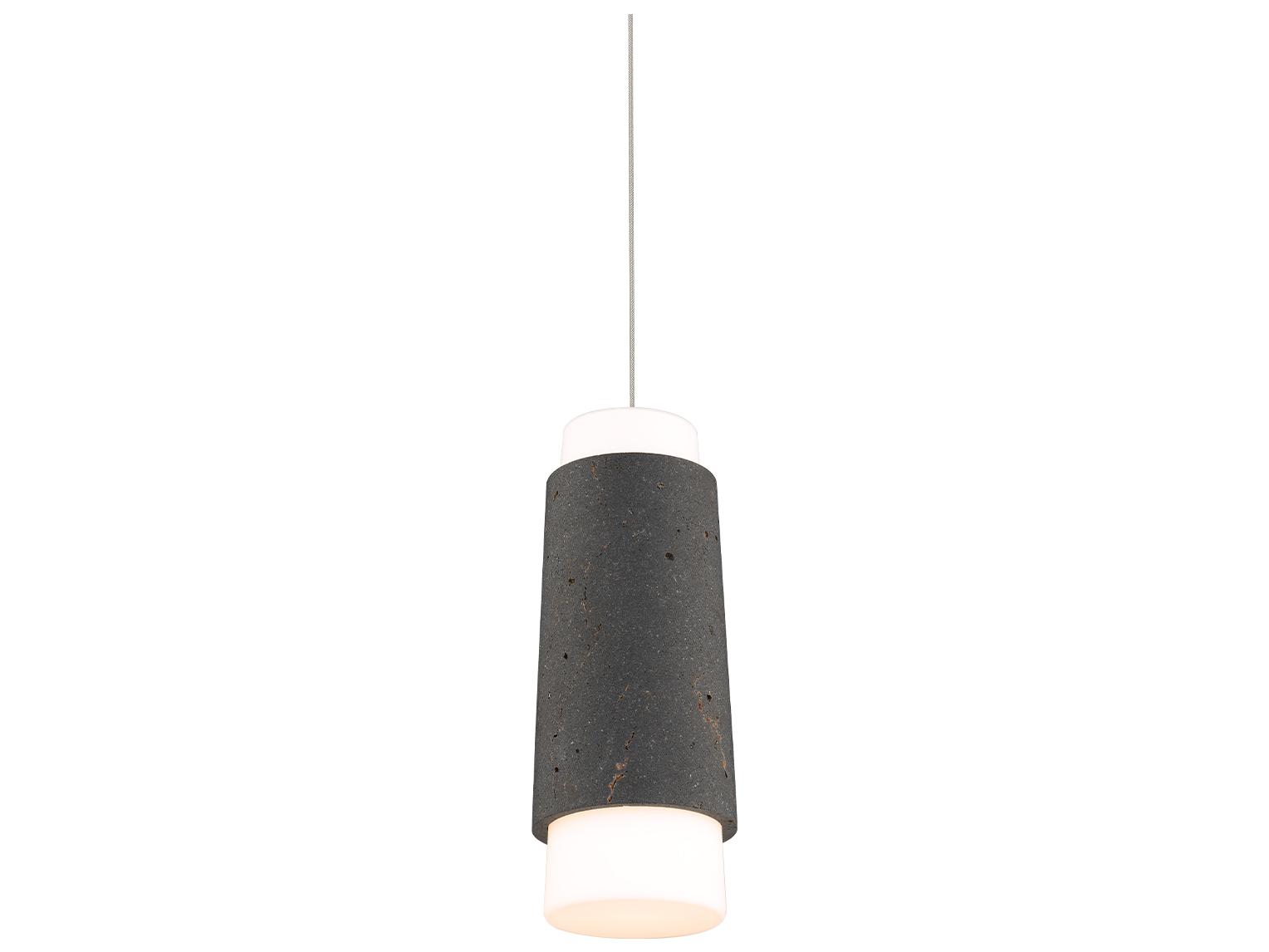Modern Forms Chauncey 1-Light Bassalt Stone Black Mini Pendant