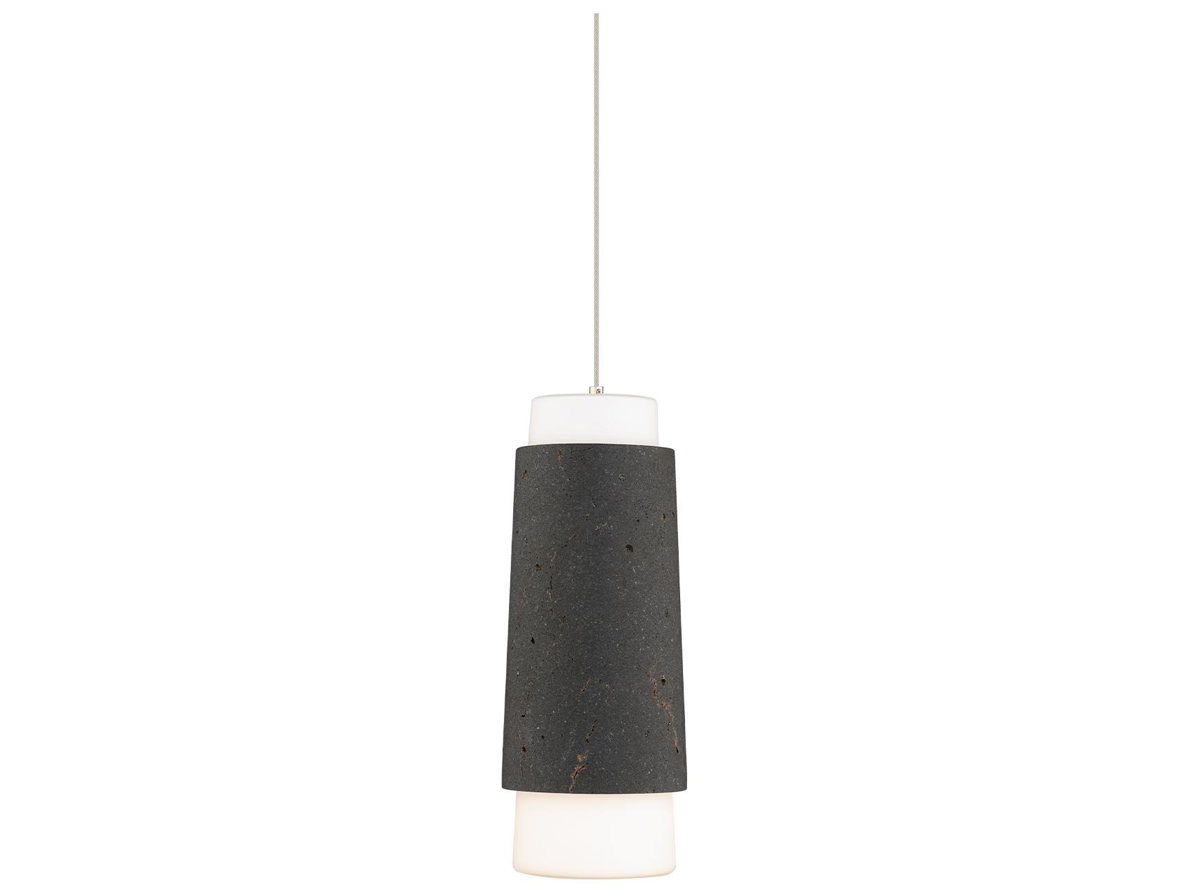 Modern Forms Chauncey 1-Light Bassalt Stone Black Mini Pendant