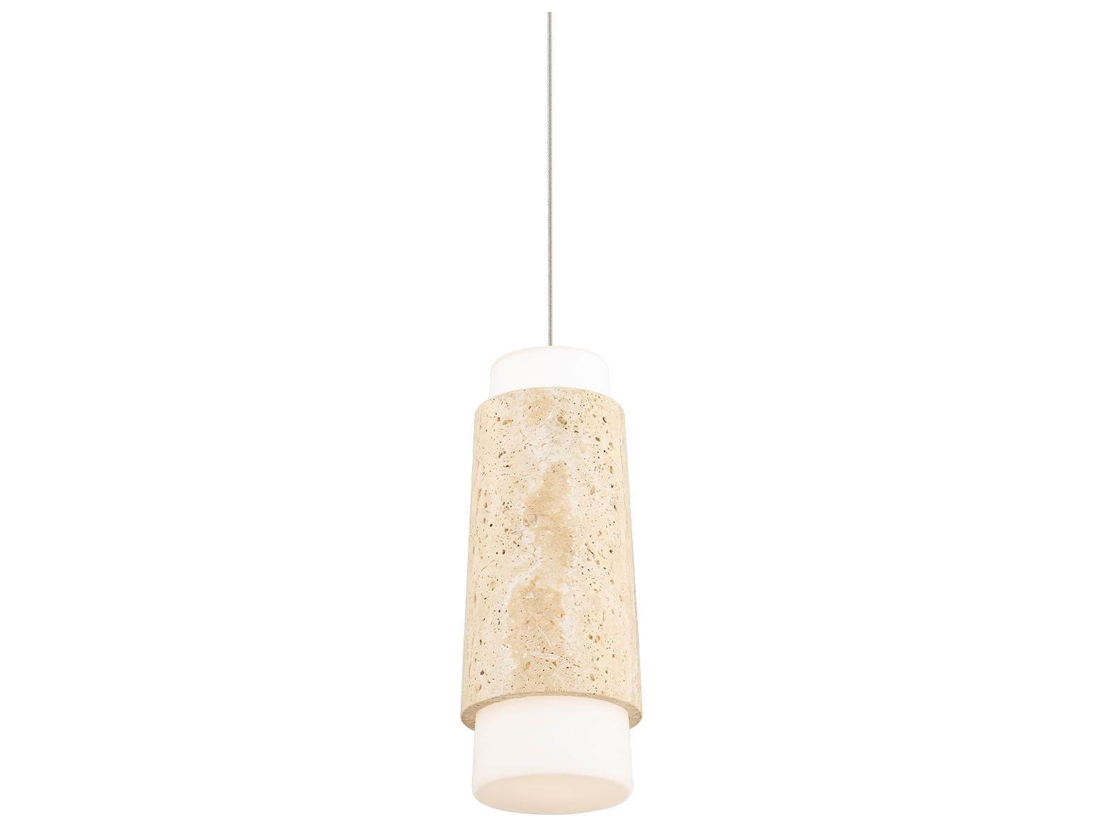 Modern Forms Chauncey 1-Light Beige Travertine Aged Brass Linear Mini Pendant