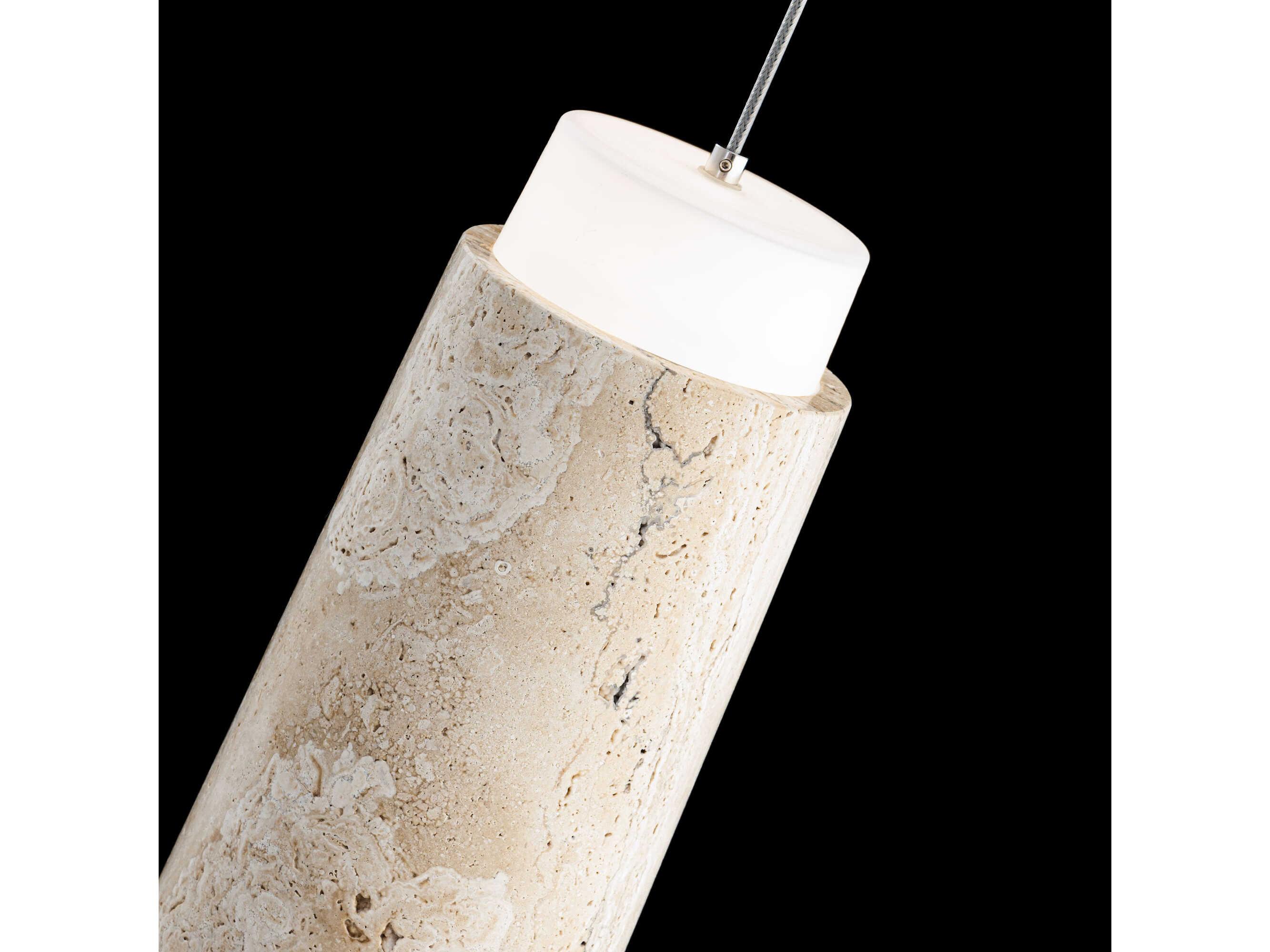 Modern Forms Chauncey 1-Light Beige Travertine Aged Brass Linear Mini Pendant
