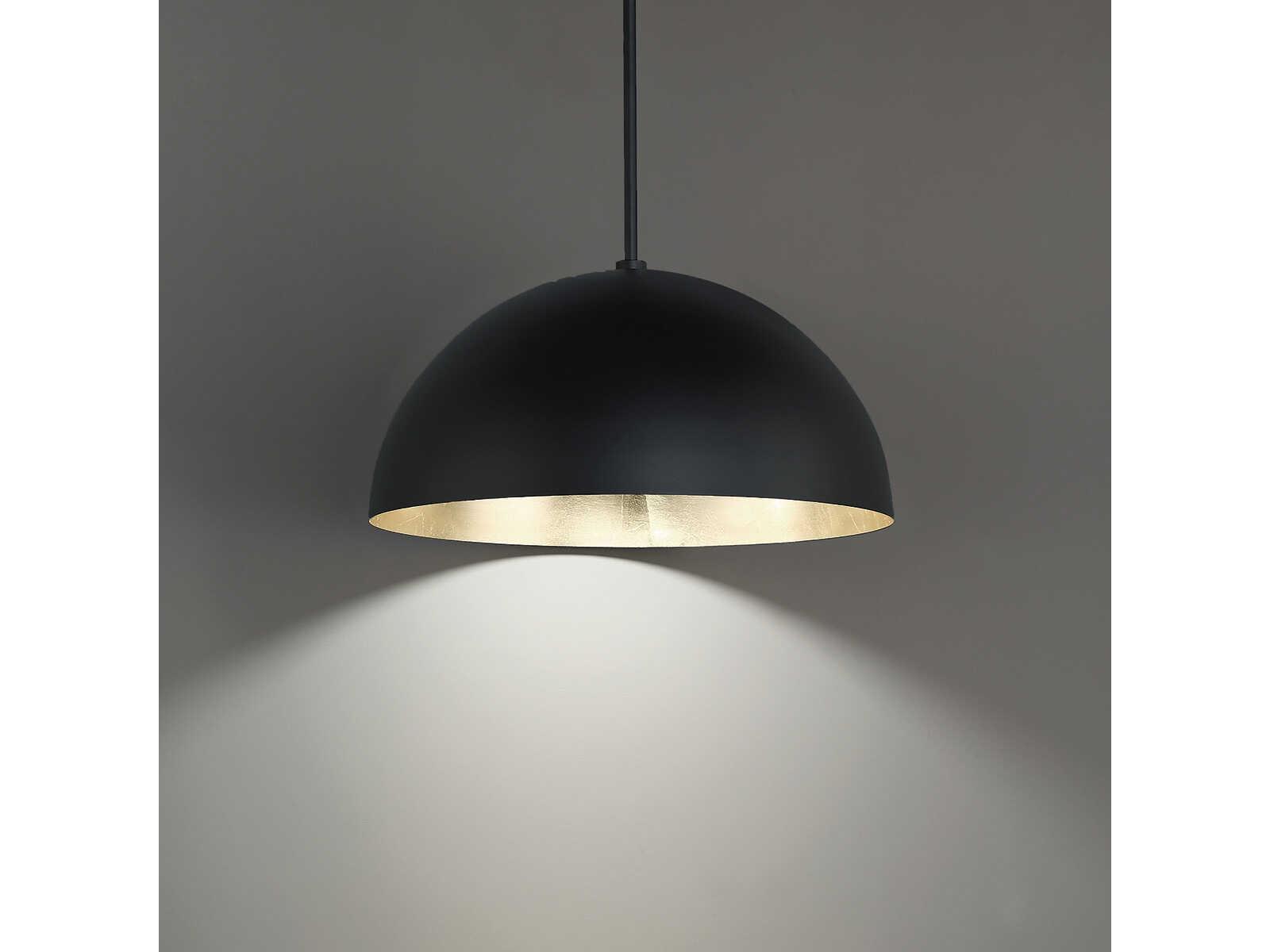 Modern Forms Yolo 1-Light Black Gold Leaf Glass LED Dome Pendant