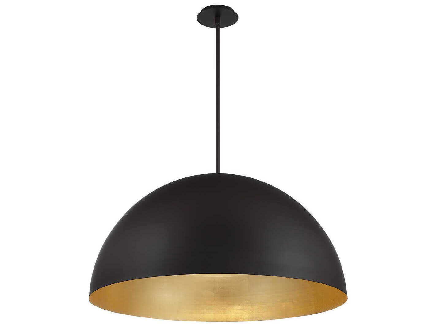 Modern Forms Yolo 1-Light Black Gold Leaf Glass LED Dome Pendant