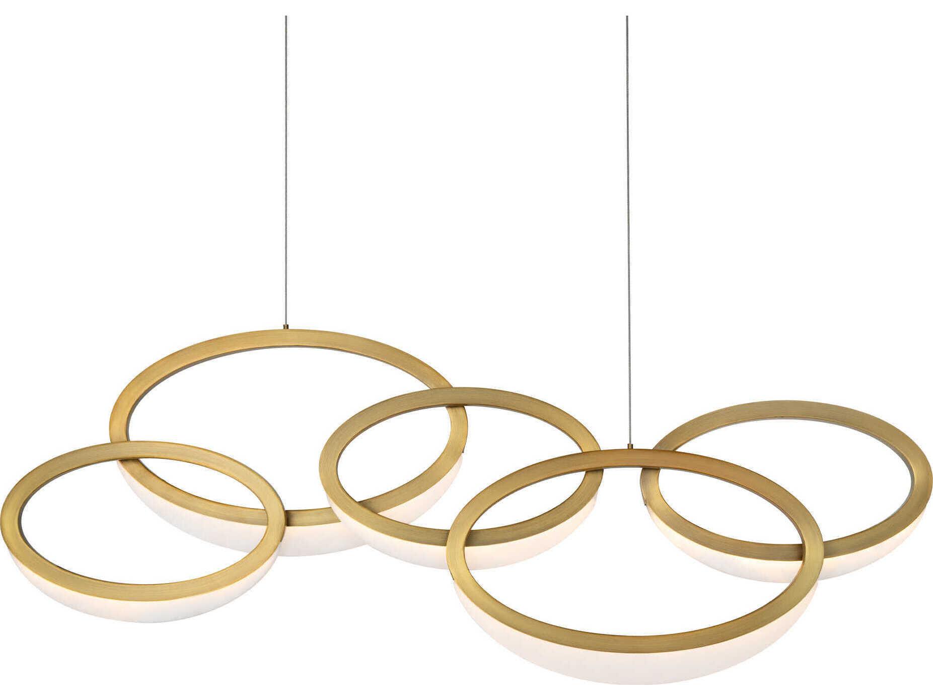 Modern Forms Orion 1-Light Aged Brass LED Linear Island Pendant