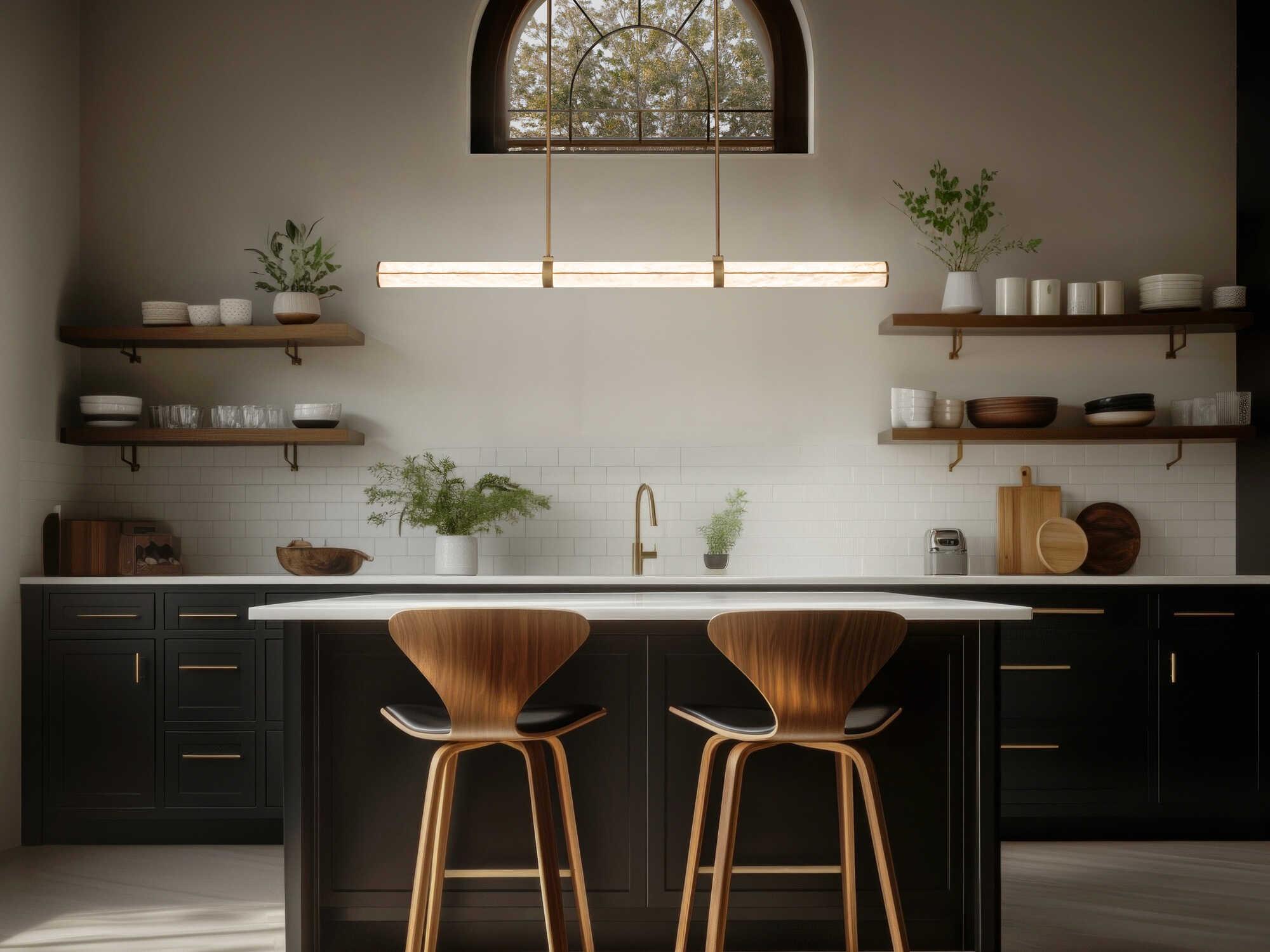 Modern Forms Clique 1-Light Aged Brass Linear Island Pendant