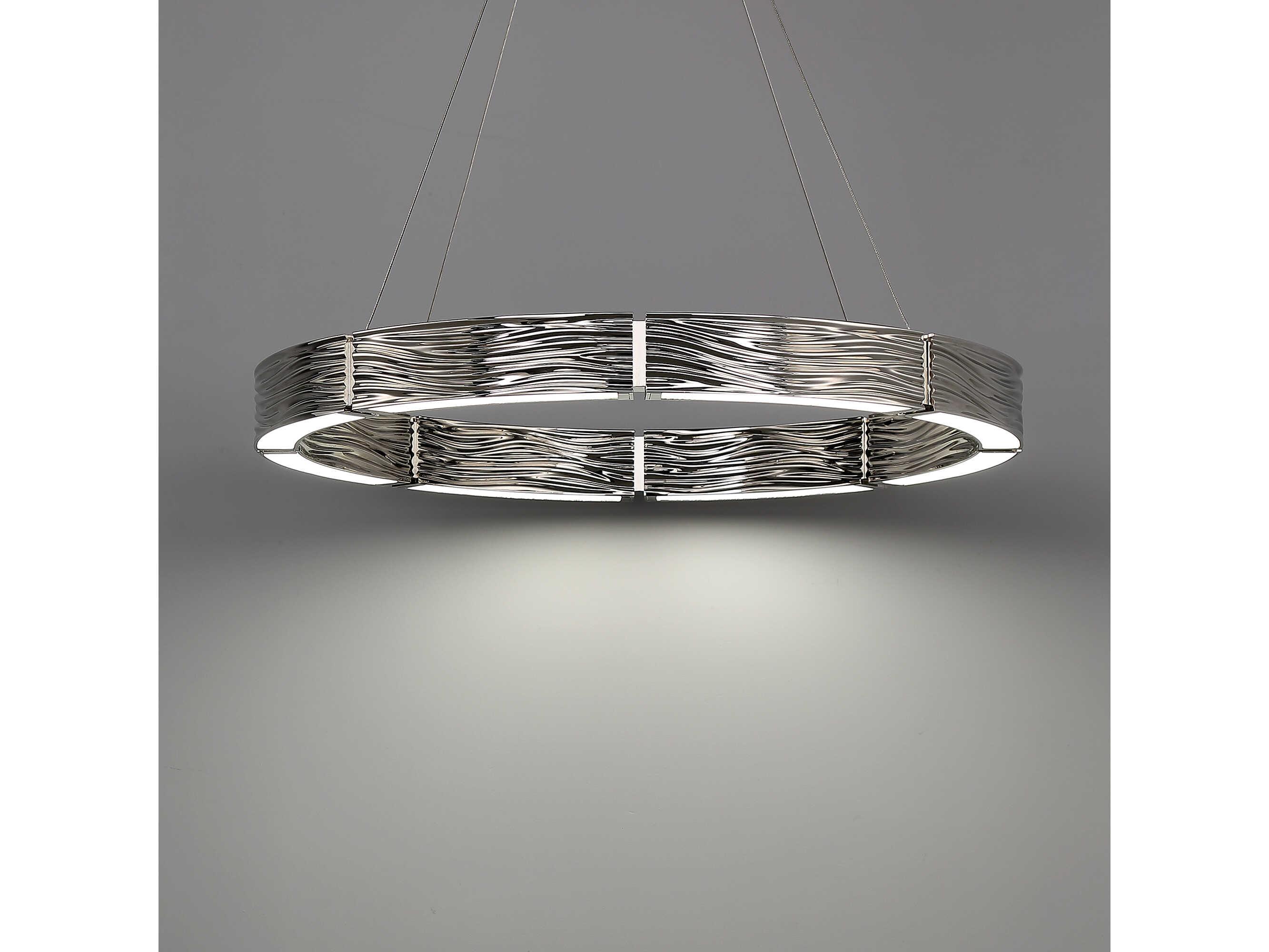 Modern Forms Zelda 12-Light Polished Nickel Glass LED Round Pendant
