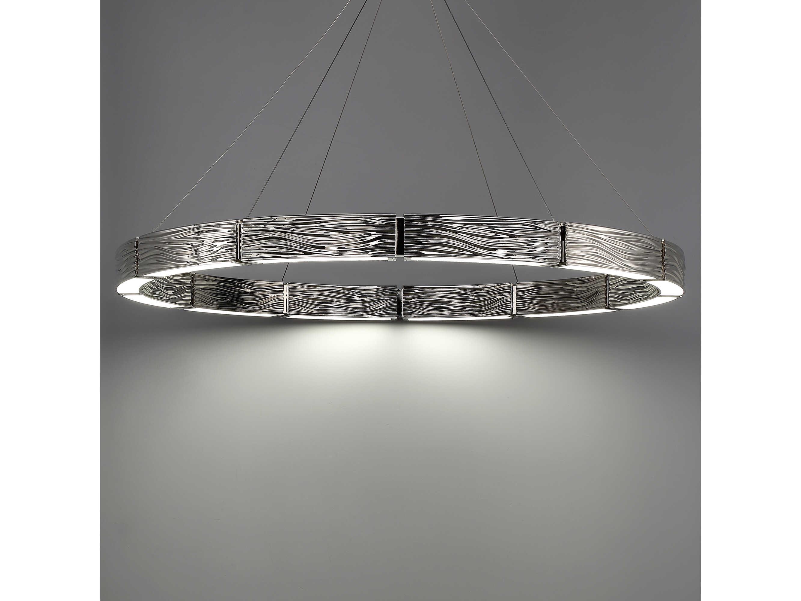 Modern Forms Zelda 12-Light Polished Nickel Glass LED Round Pendant