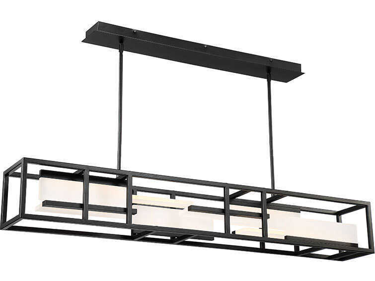 Modern Forms Memory 1-Light Black LED Geometric Linear Island Pendant