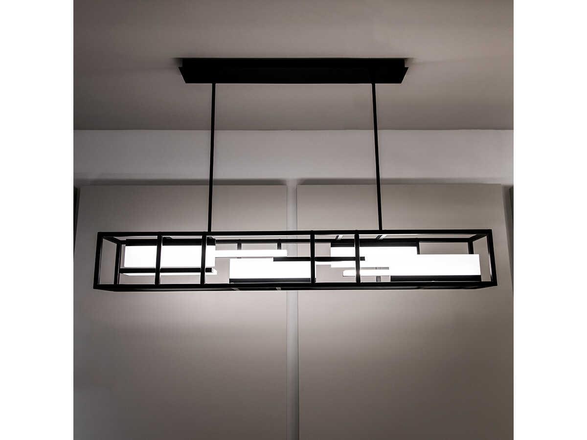 Modern Forms Memory 1-Light Black LED Geometric Linear Island Pendant