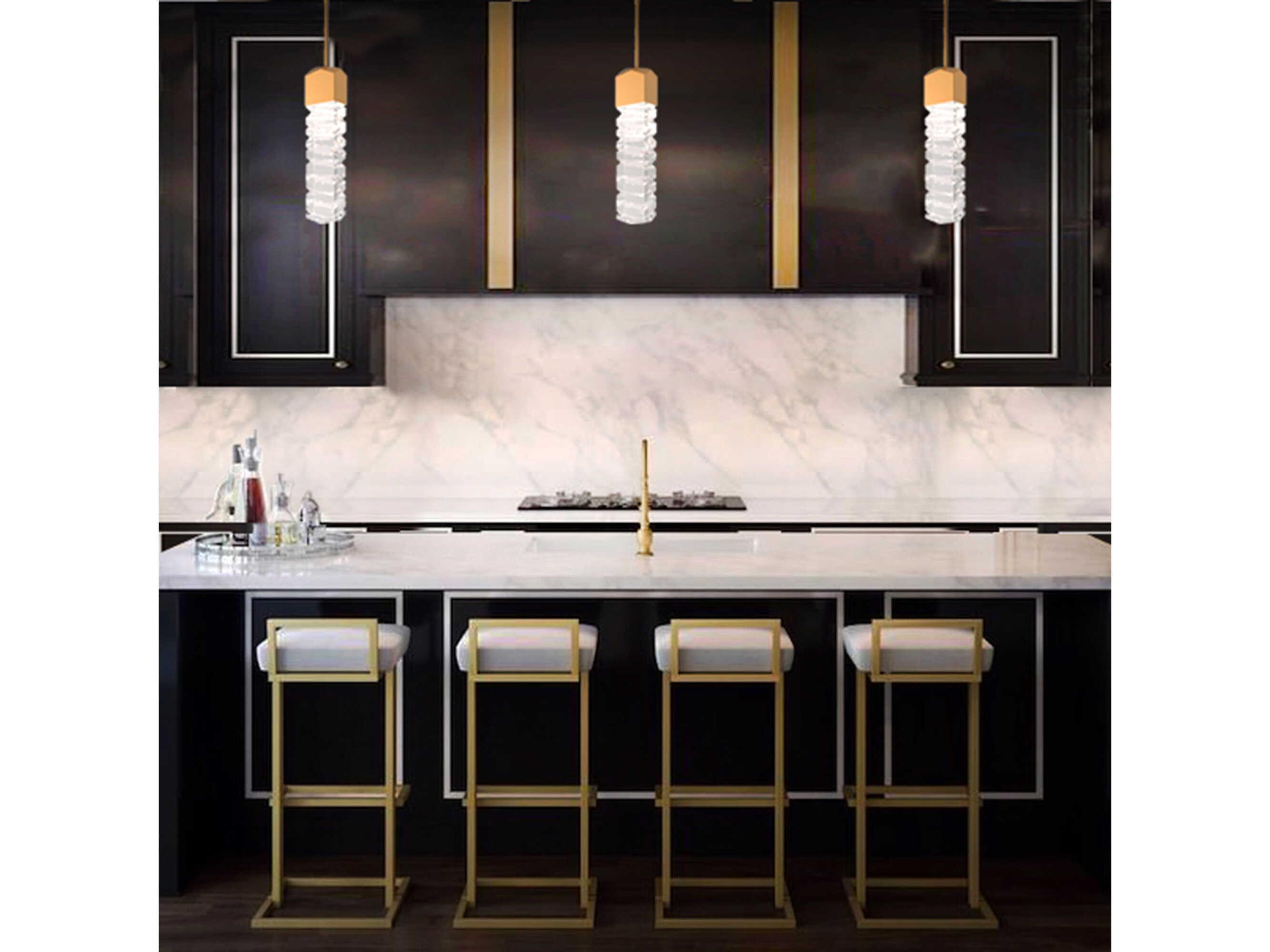 Modern Forms Juliet 1-Light Aged Brass Crystal LED Mini Pendant