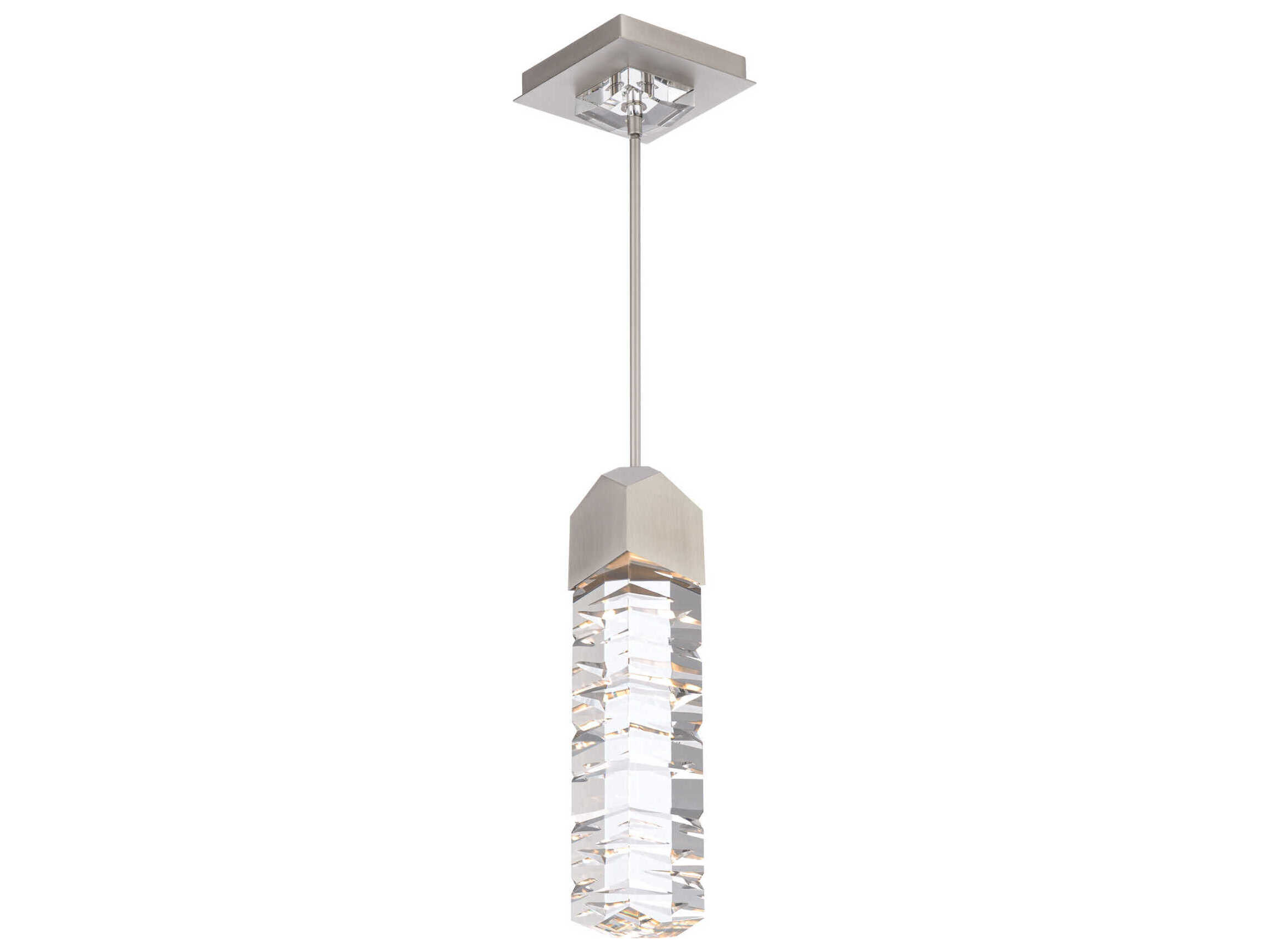 Modern Forms Juliet 1-Light Brushed Nickel Crystal LED Mini Pendant
