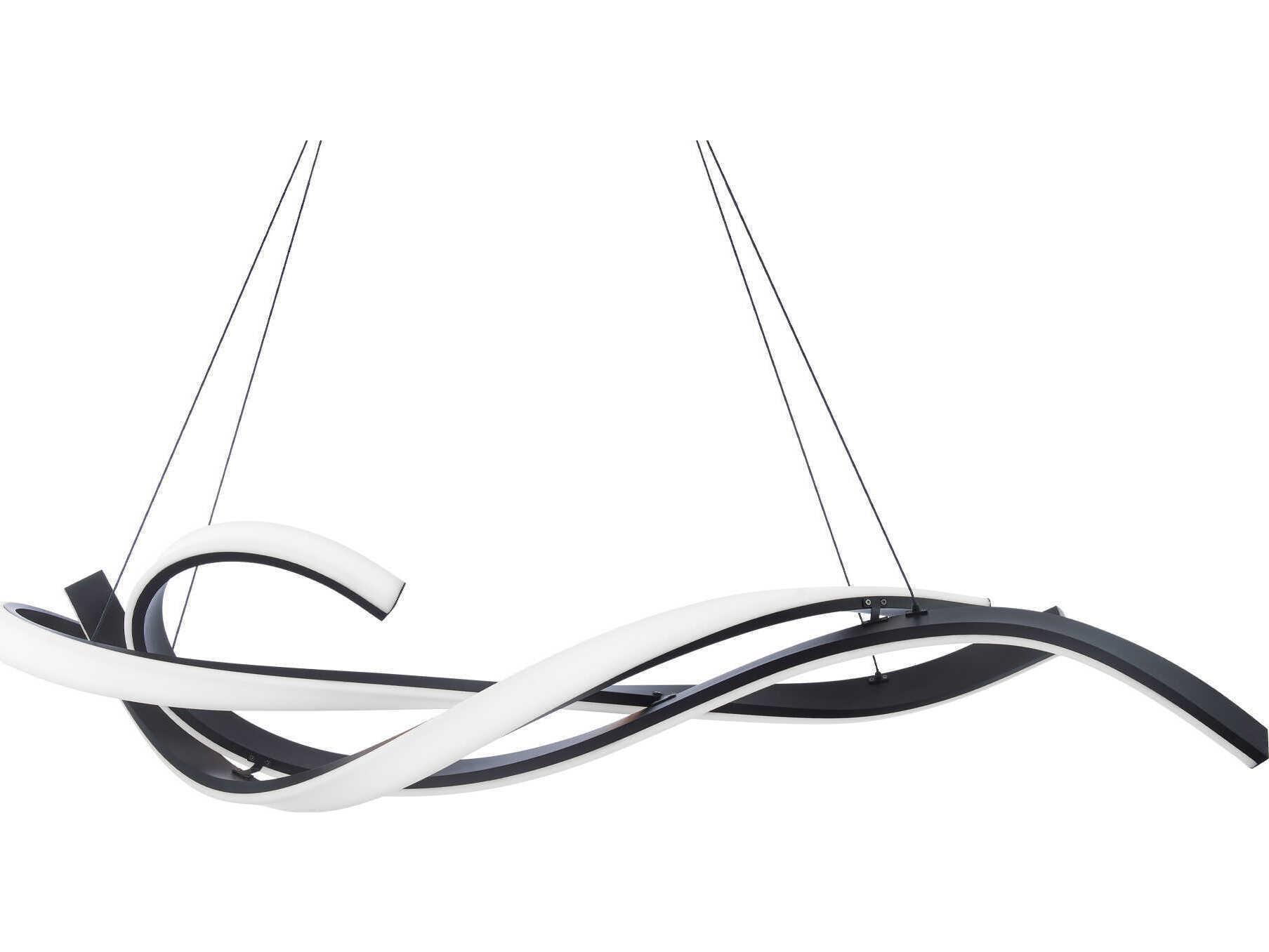 Modern Forms Tidal 1-Light Black LED Linear Island Pendant