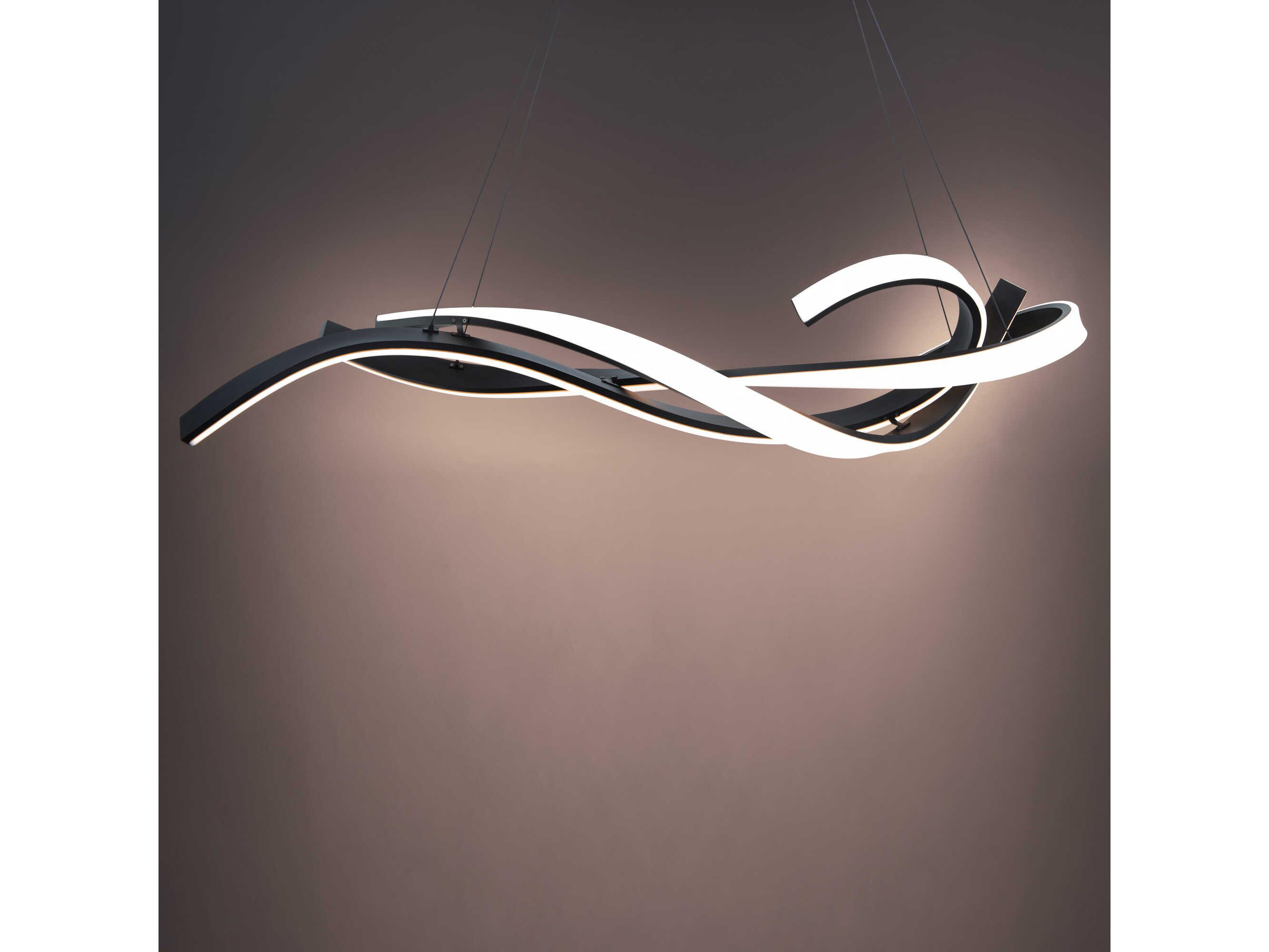 Modern Forms Tidal 1-Light Black LED Linear Island Pendant