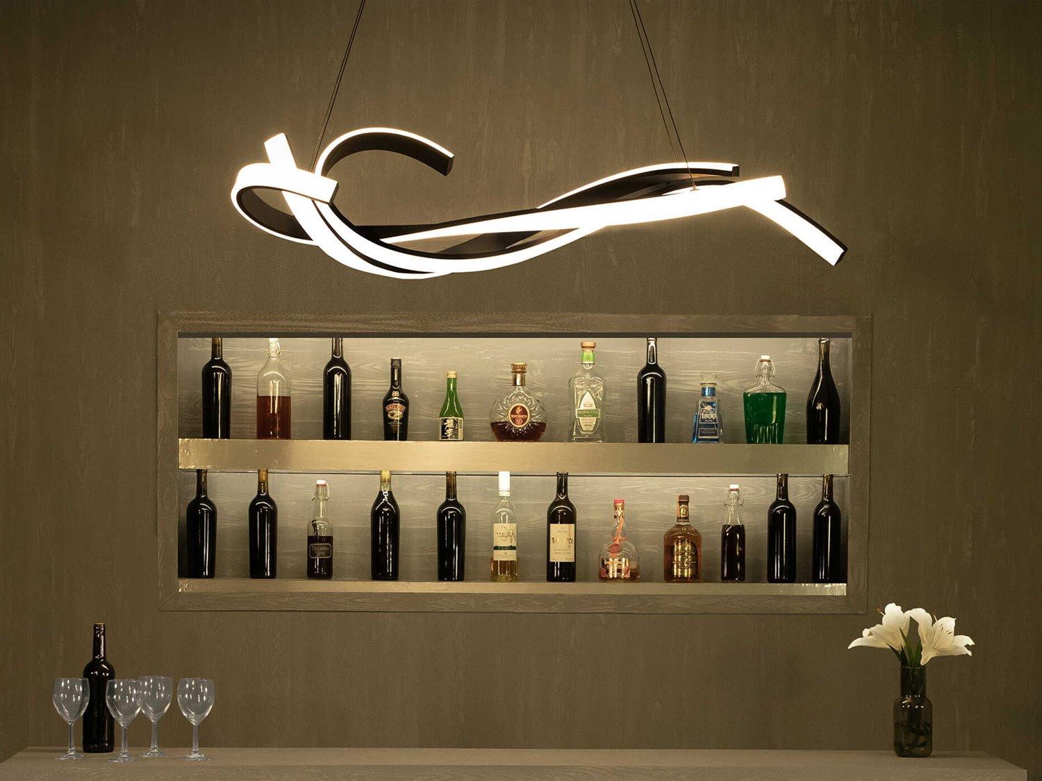 Modern Forms Tidal 1-Light Black LED Linear Island Pendant