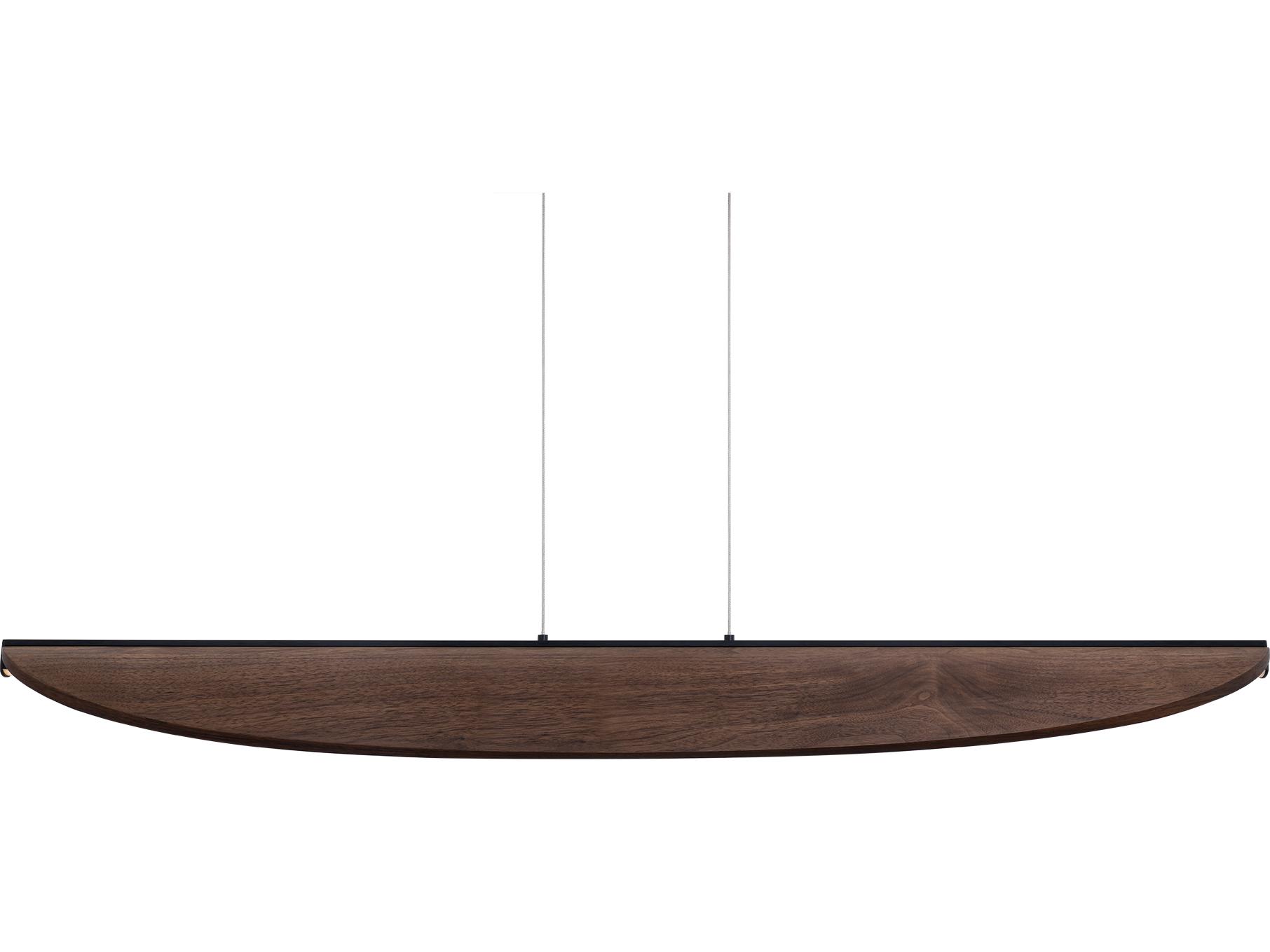 Modern Forms Kiefer 1-Light Black Dark Walnut Brown Linear Island Pendant
