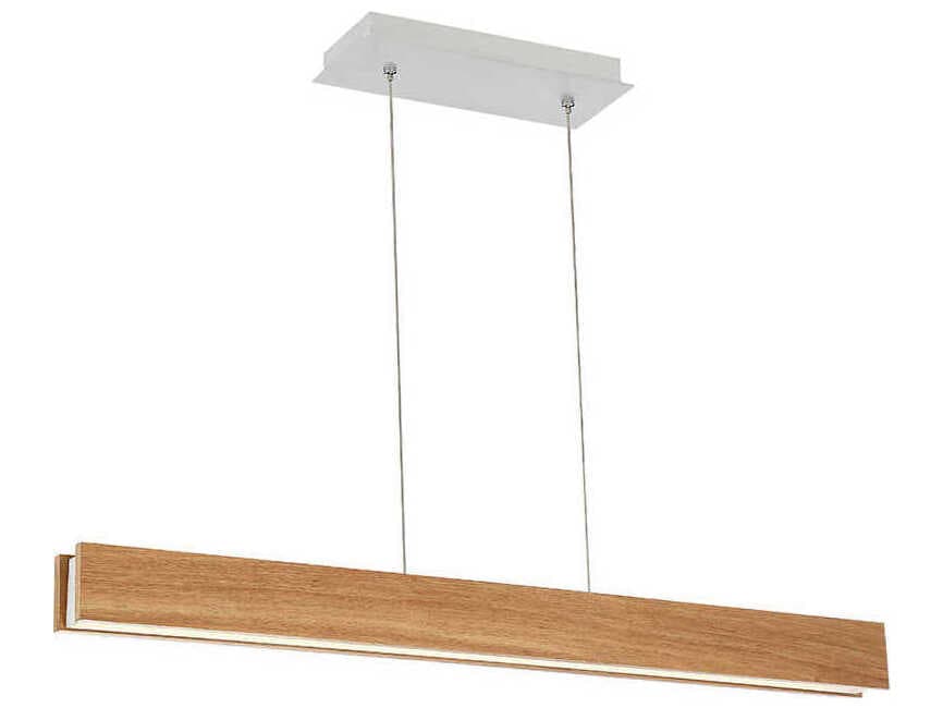 Modern Forms Drift 1-Light Walnut Brown Glass LED Linear Island Pendant