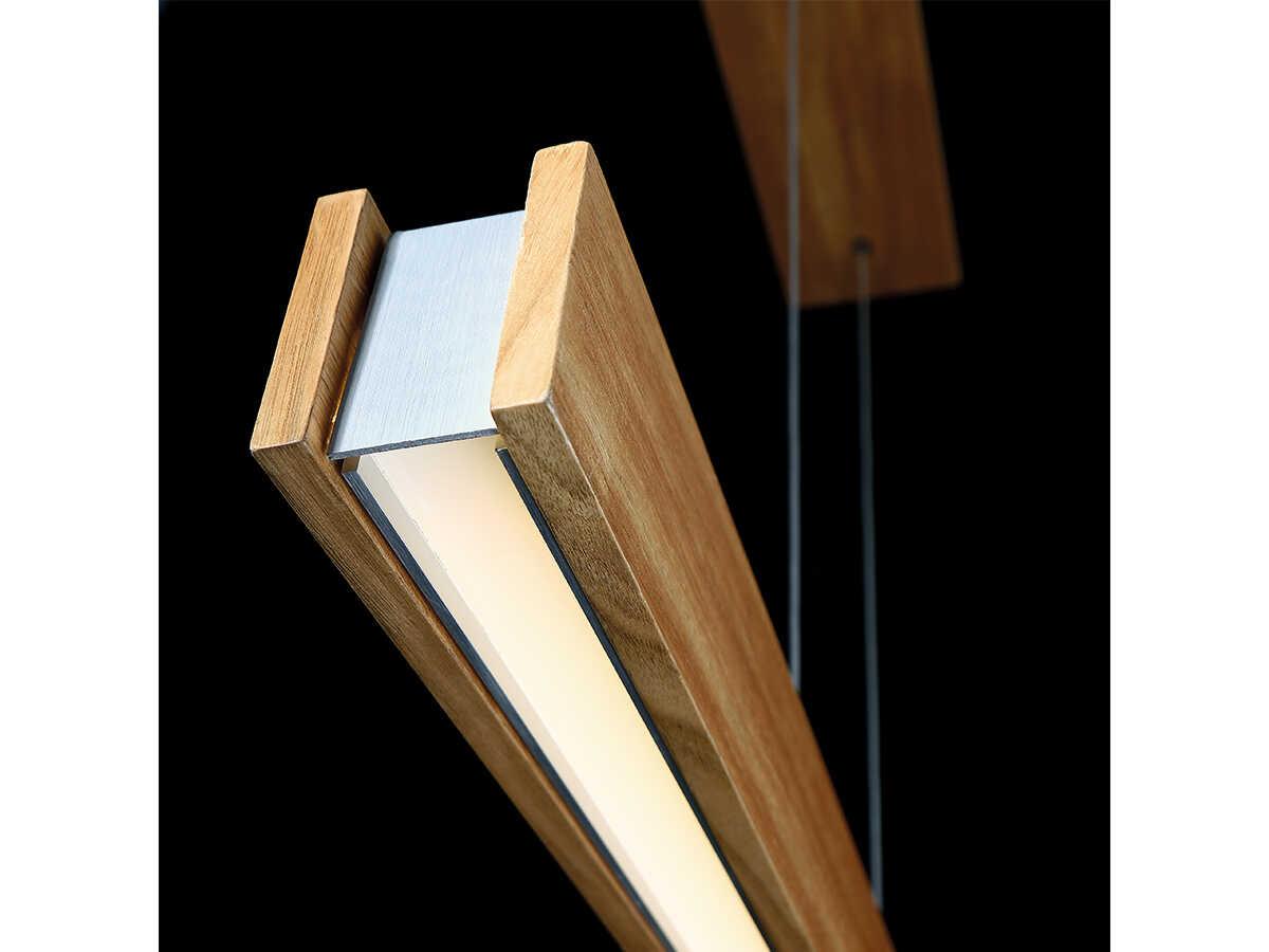 Modern Forms Drift 1-Light Walnut Brown Glass LED Linear Island Pendant