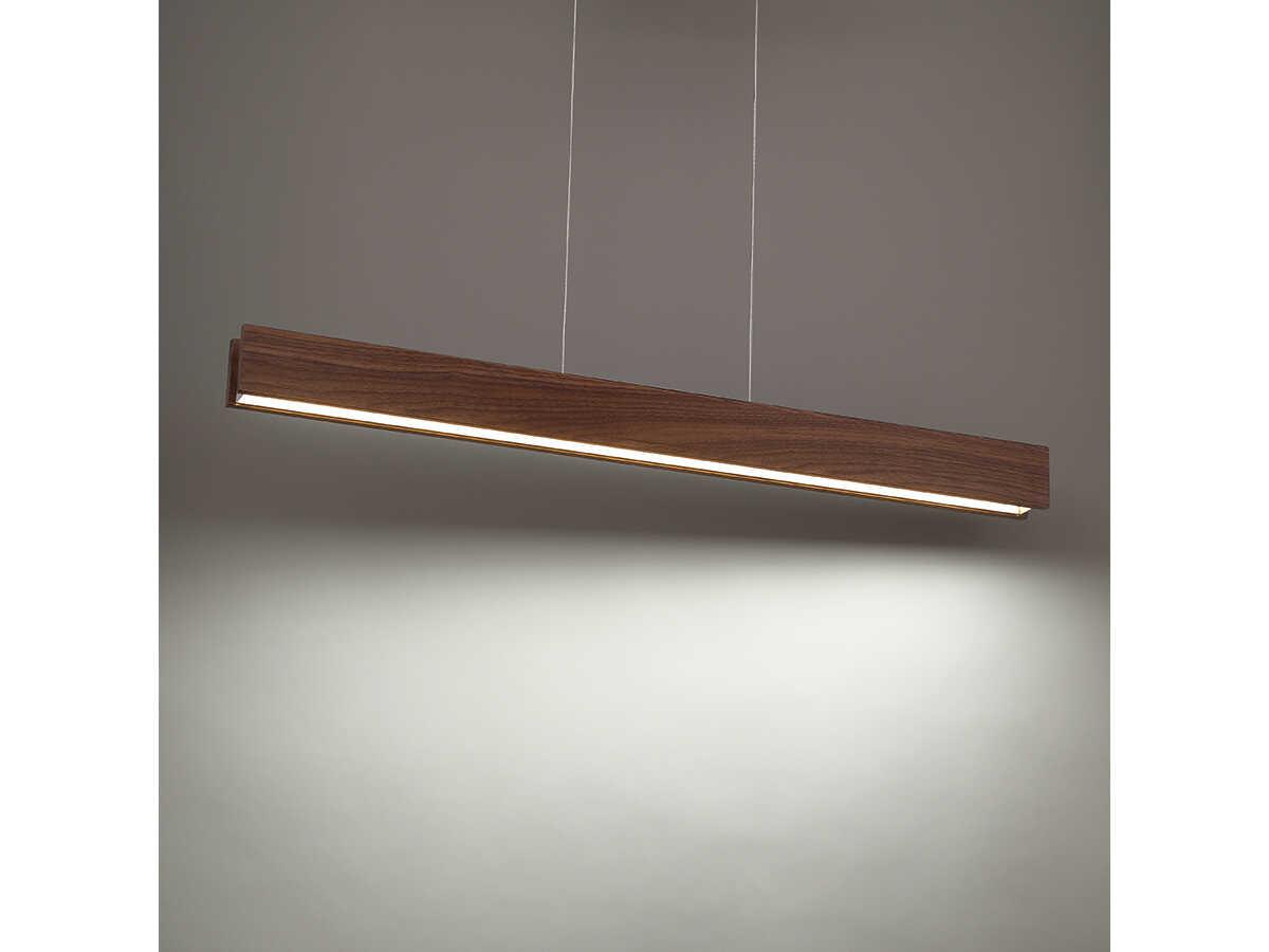 Modern Forms Drift 1-Light Dark Walnut Brown Glass LED Linear Island Pendant