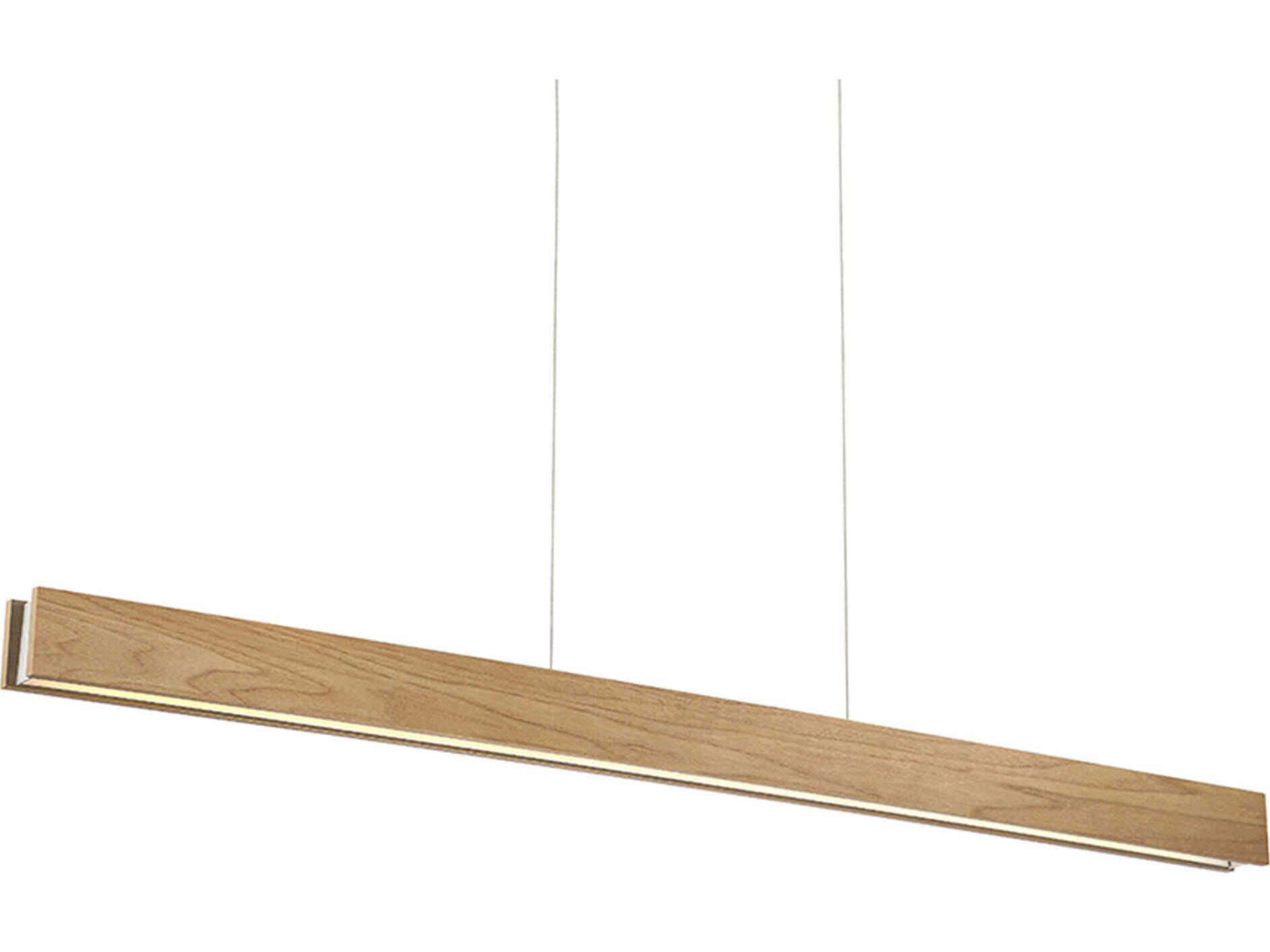 Modern Forms Drift 1-Light Walnut Brown Glass LED Linear Island Pendant