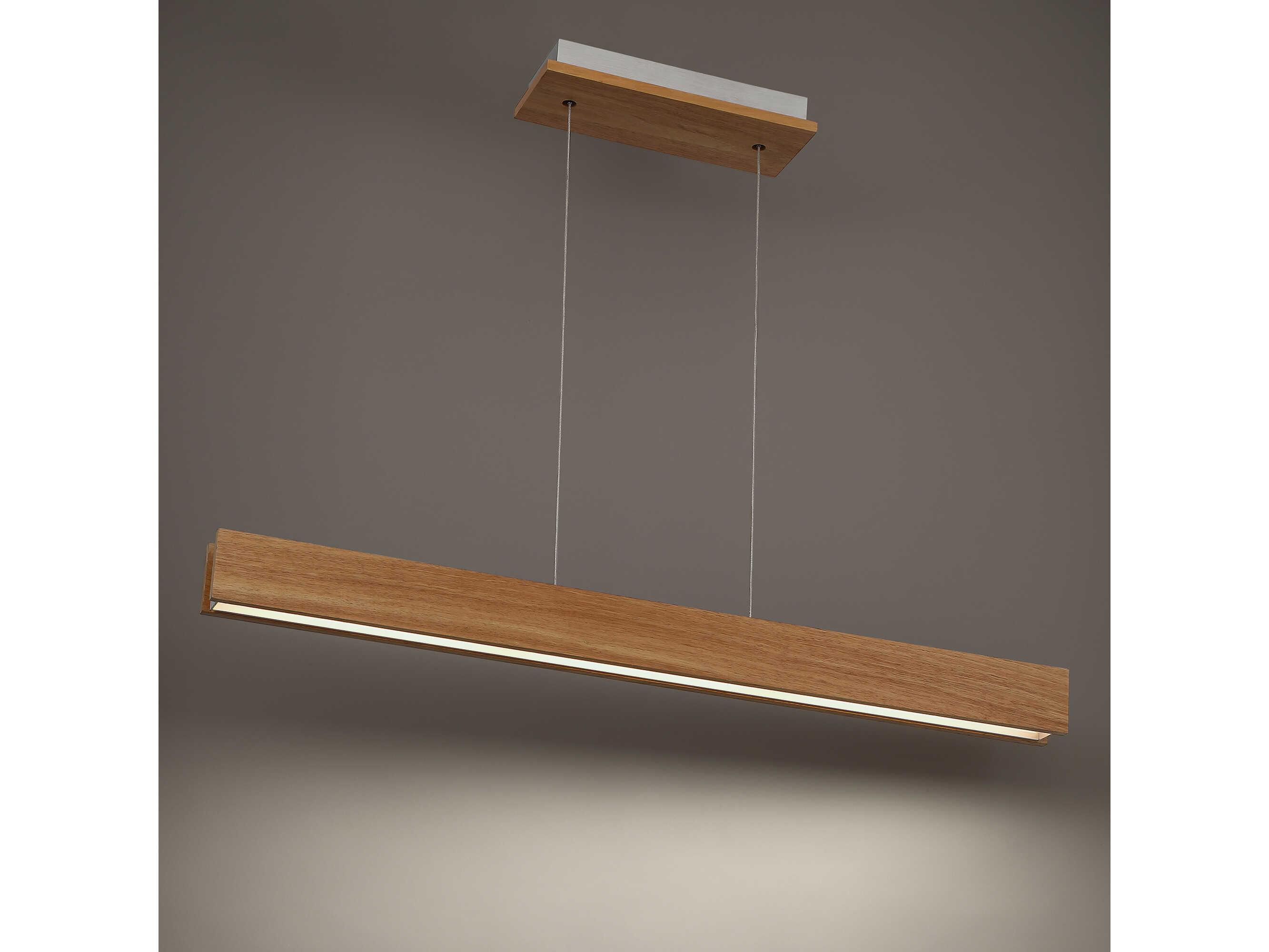 Modern Forms Drift 1-Light Walnut Brown Glass LED Linear Island Pendant
