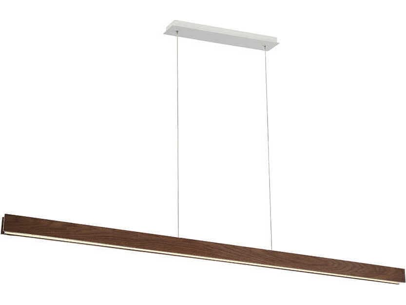 Modern Forms Drift 1-Light Dark Walnut Brown Glass LED Linear Island Pendant