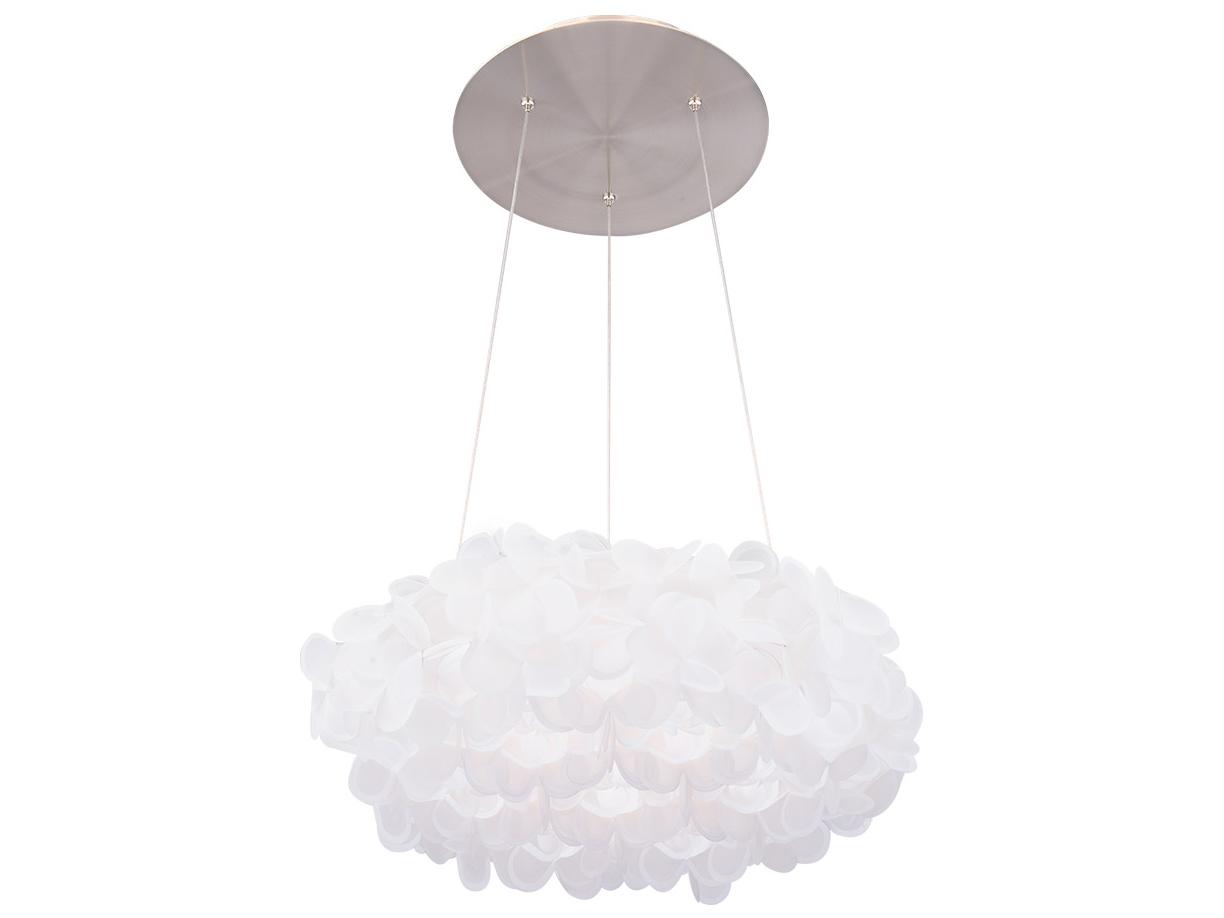Modern Forms Fluffy 1-Light Brushed Nickel White LED Pendant