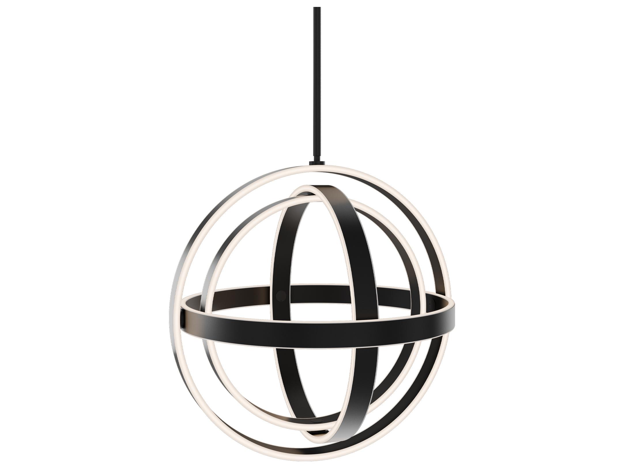 Modern Forms Kinetic 1-Light Black Globe Pendant
