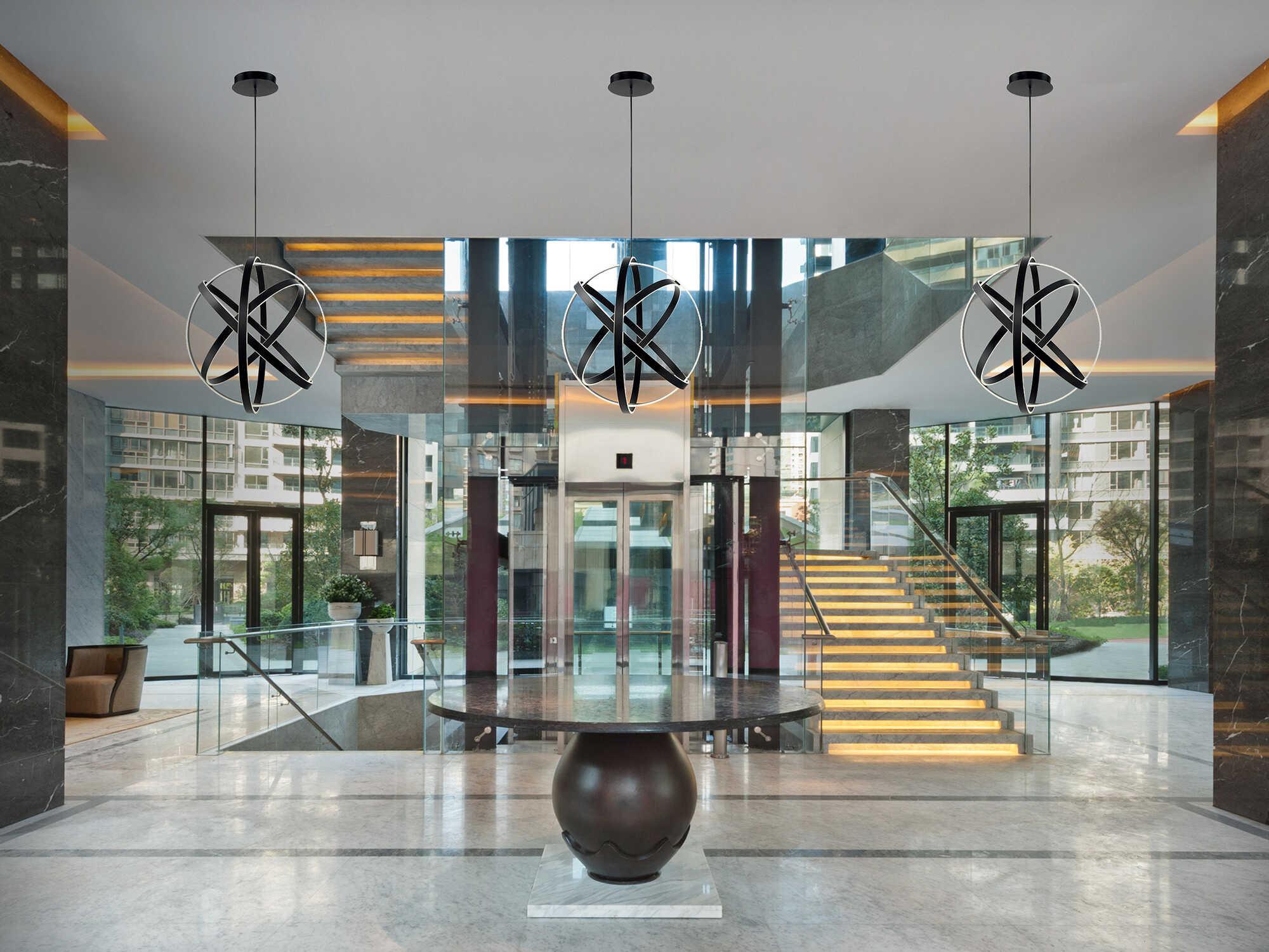 Modern Forms Kinetic 1-Light Black LED Pendant