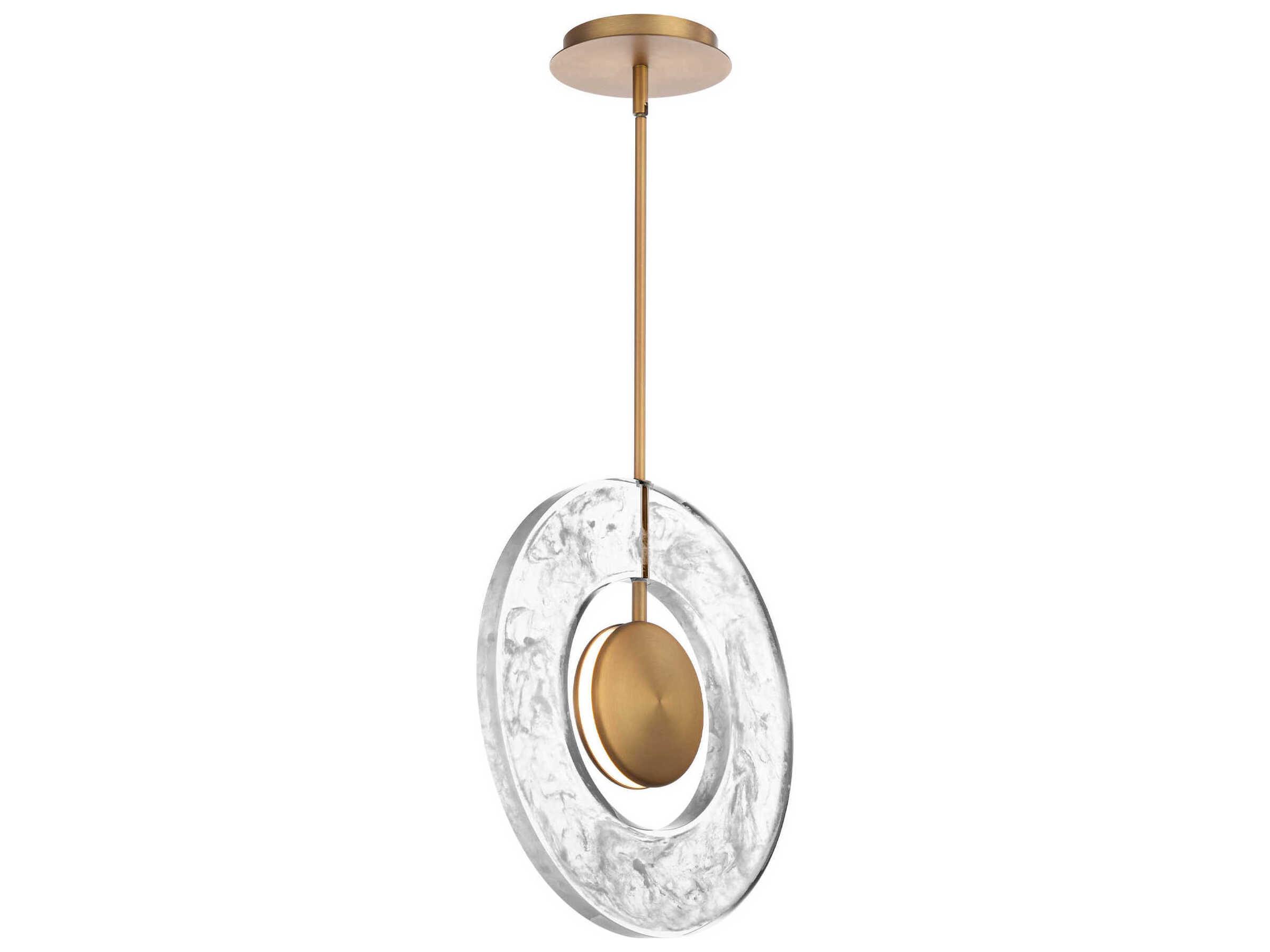 Modern Forms Cymbal 1-Light Aged Brass LED Round Pendant
