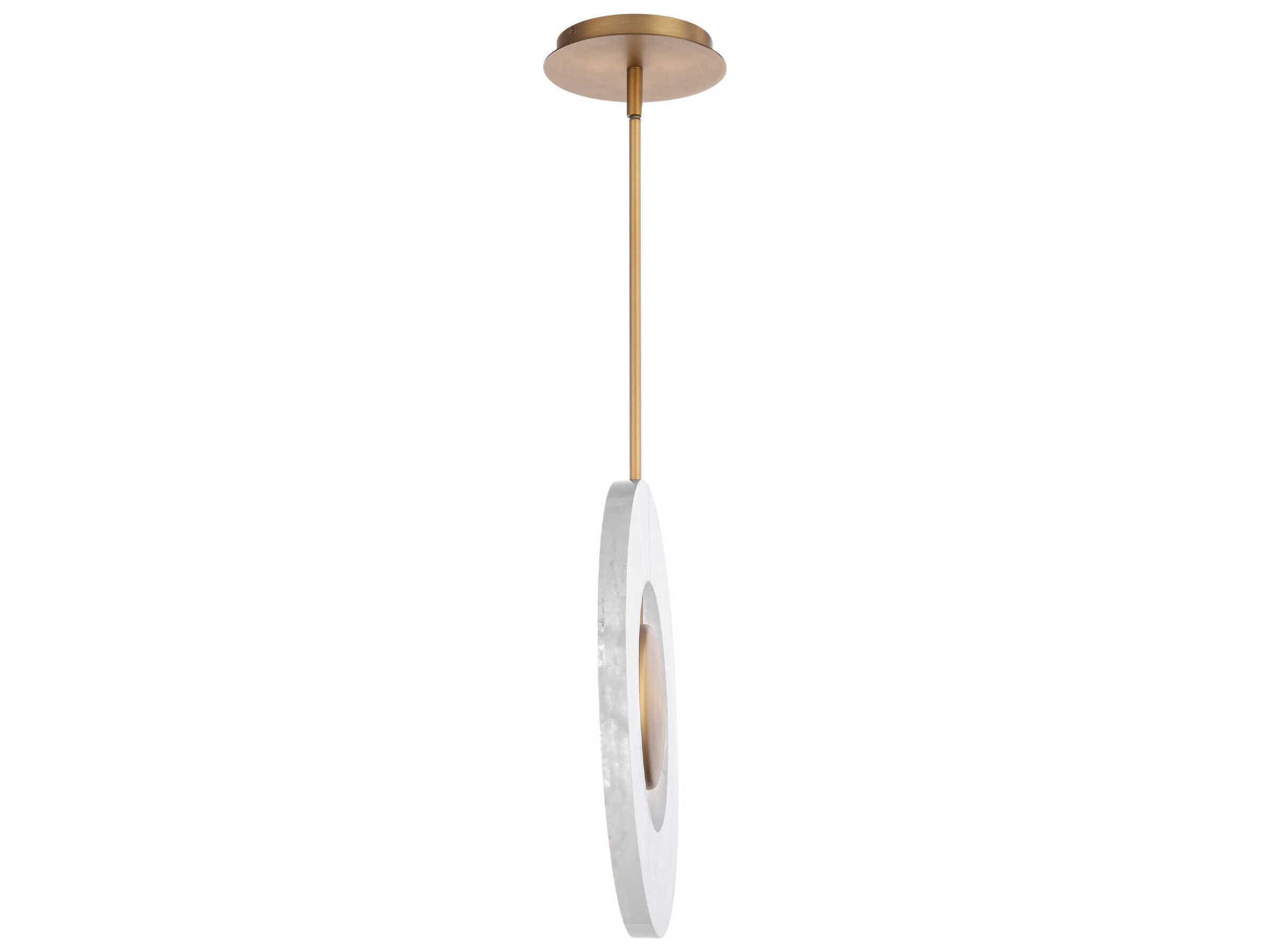 Modern Forms Cymbal 1-Light Aged Brass LED Round Pendant