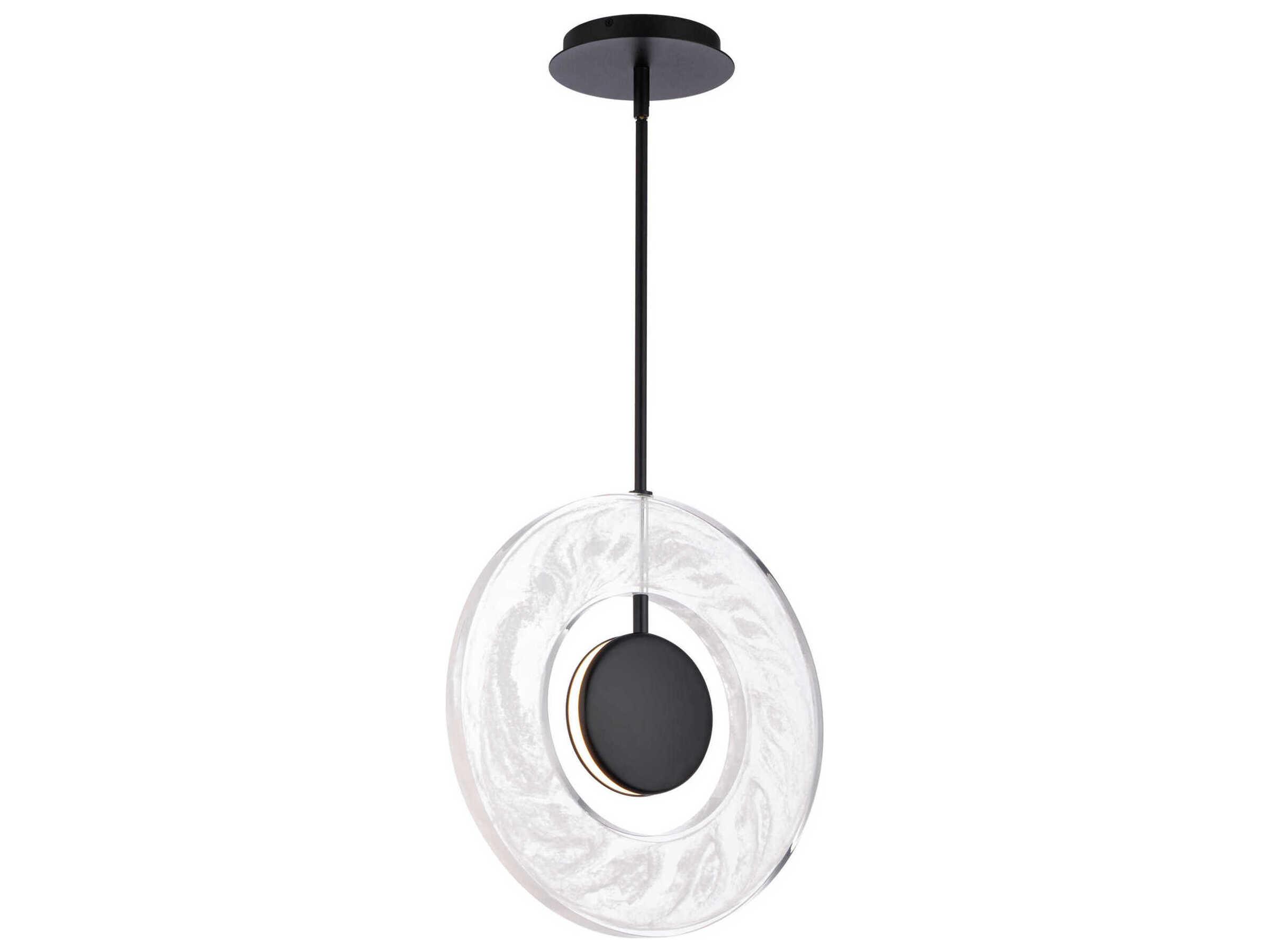 Modern Forms Cymbal 1-Light Black LED Round Pendant