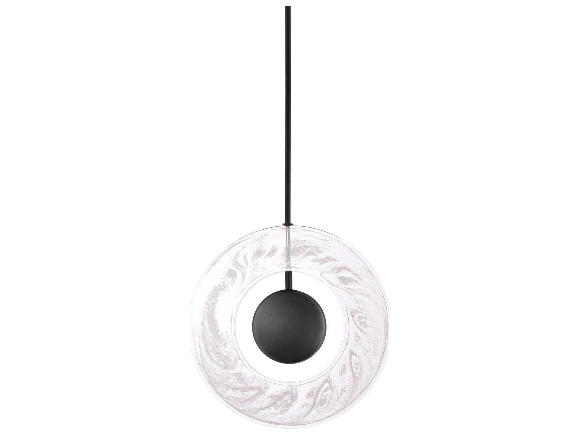 Modern Forms Cymbal 1-Light Black LED Round Pendant