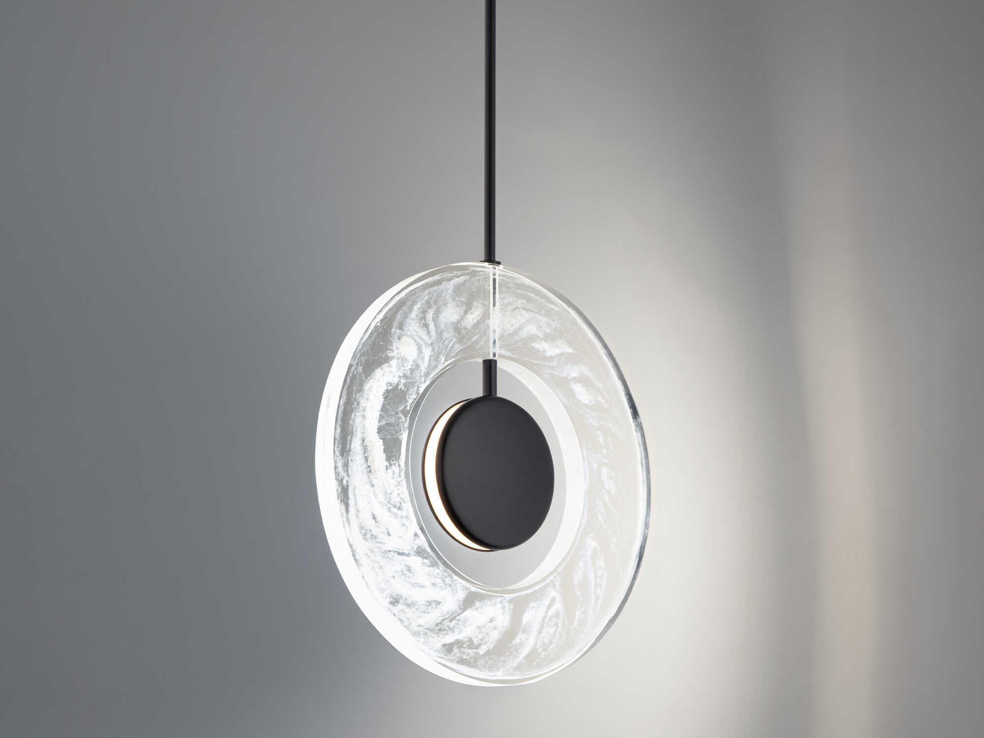 Modern Forms Cymbal 1-Light Black LED Round Pendant