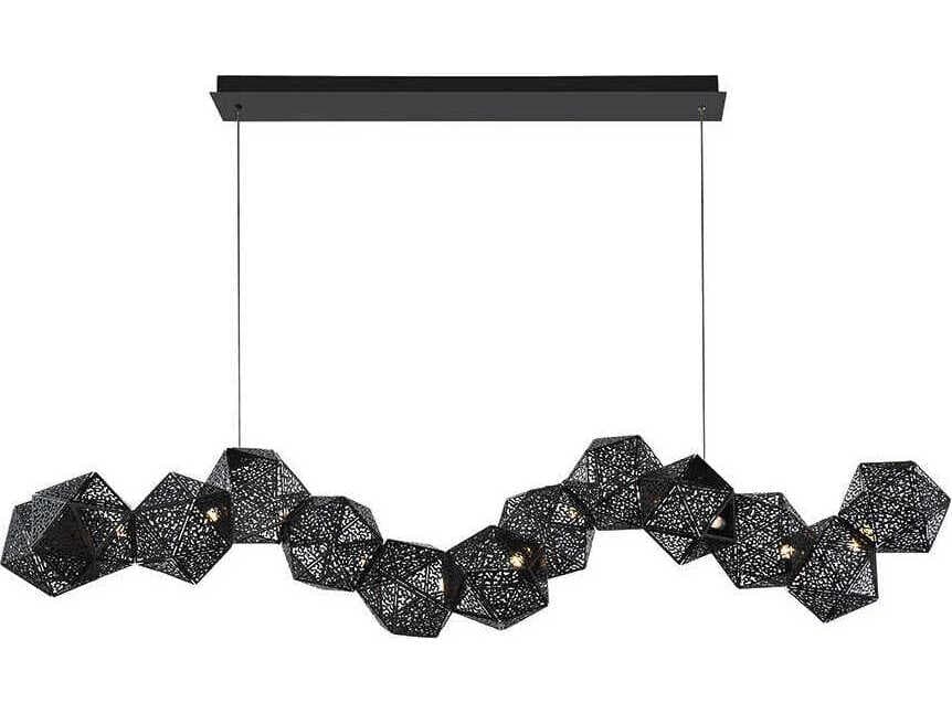 Modern Forms Riddle 13-Light Black LED Geometric Linear Island Pendant