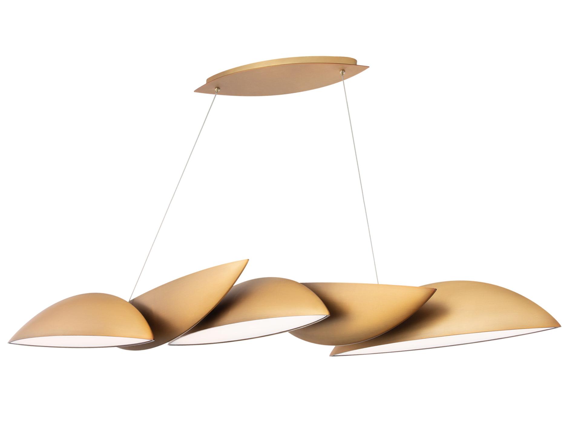 Modern Forms Sydney 5-Light Aged Brass LED Linear Island Pendant