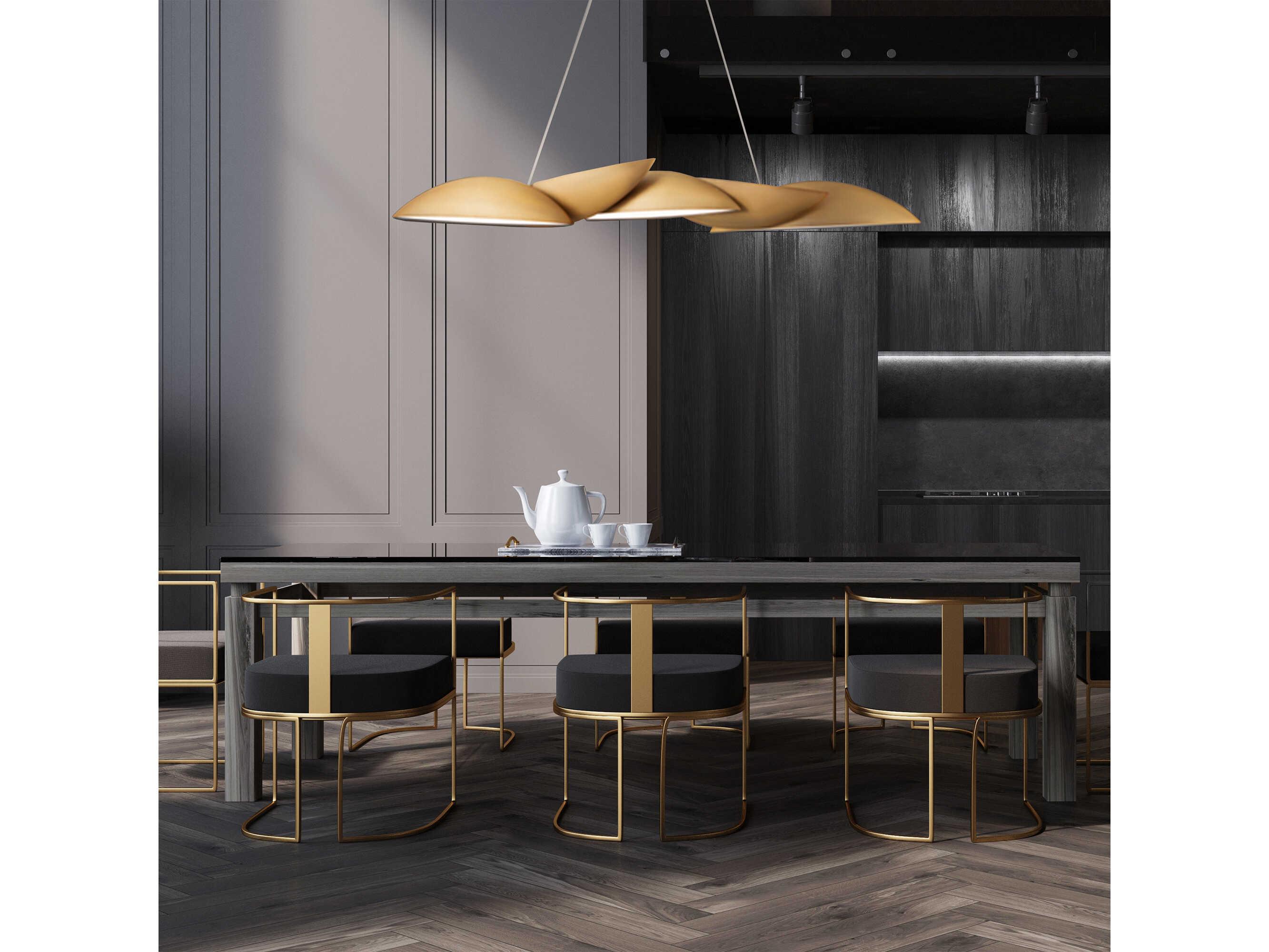 Modern Forms Sydney 5-Light Aged Brass LED Linear Island Pendant