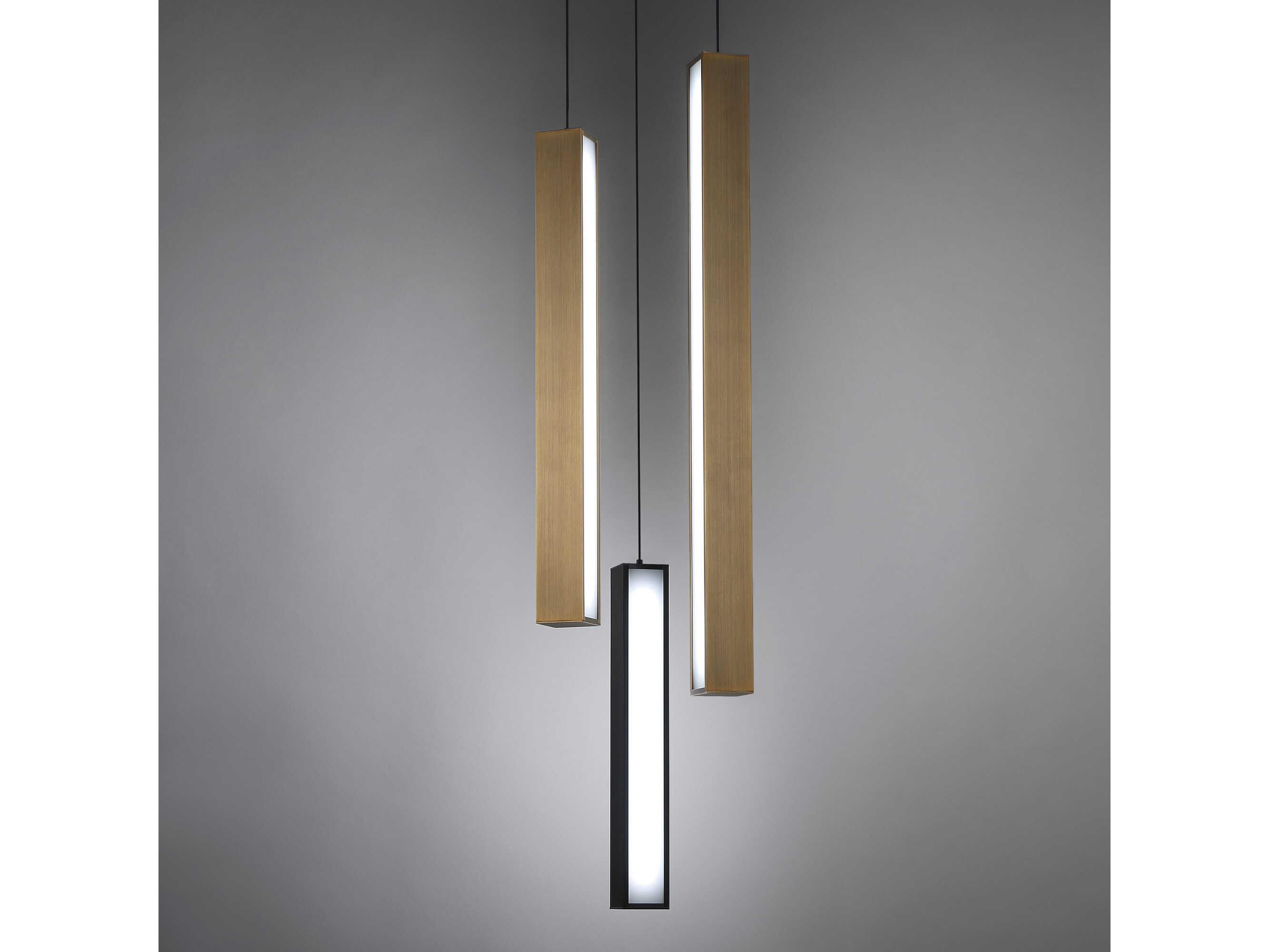 Modern Forms Chaos 3-Light Black Aged Brass LED Geometric Mini Pendant