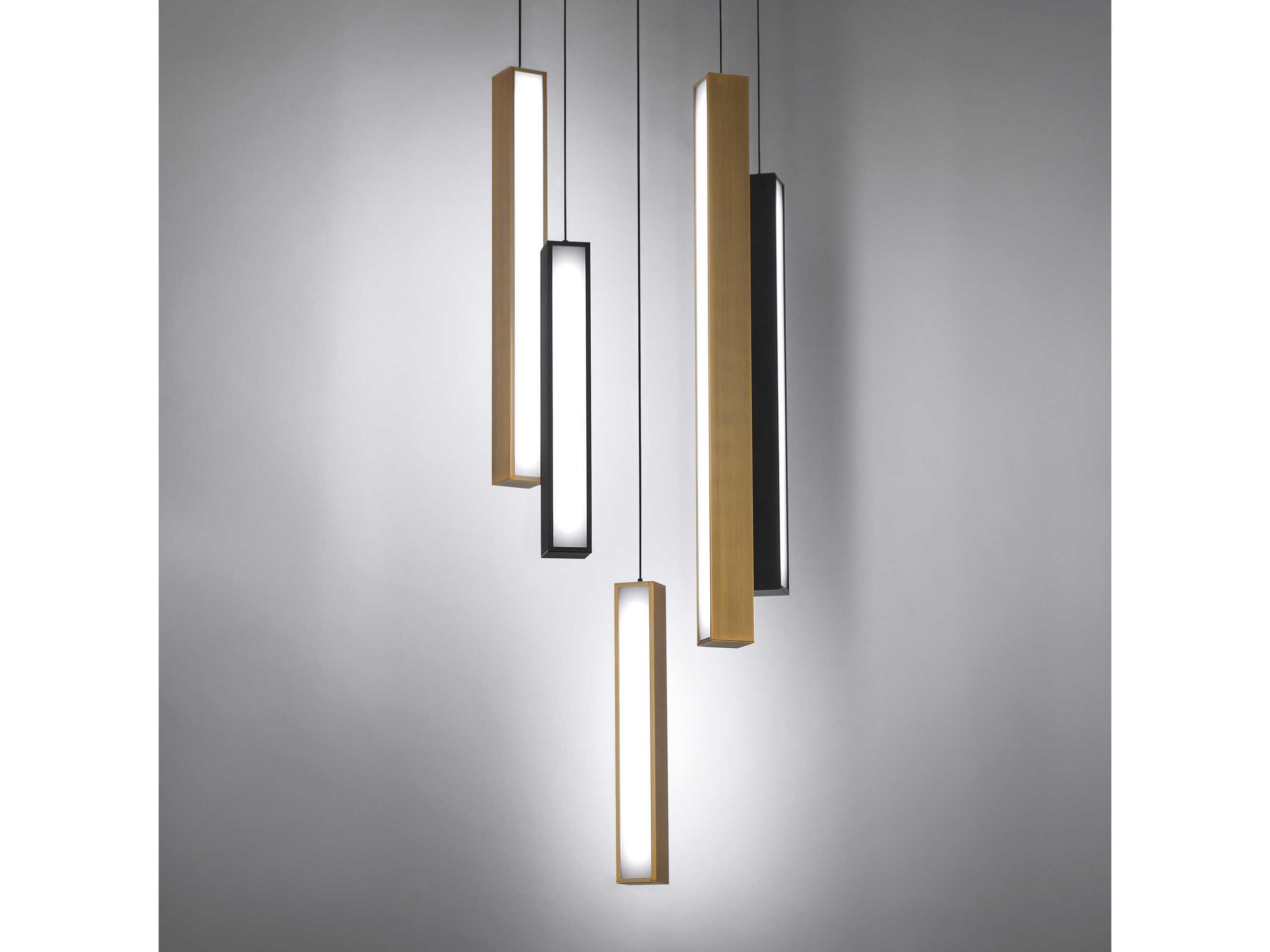 Modern Forms Chaos 5-Light Black Aged Brass LED Geometric Pendant