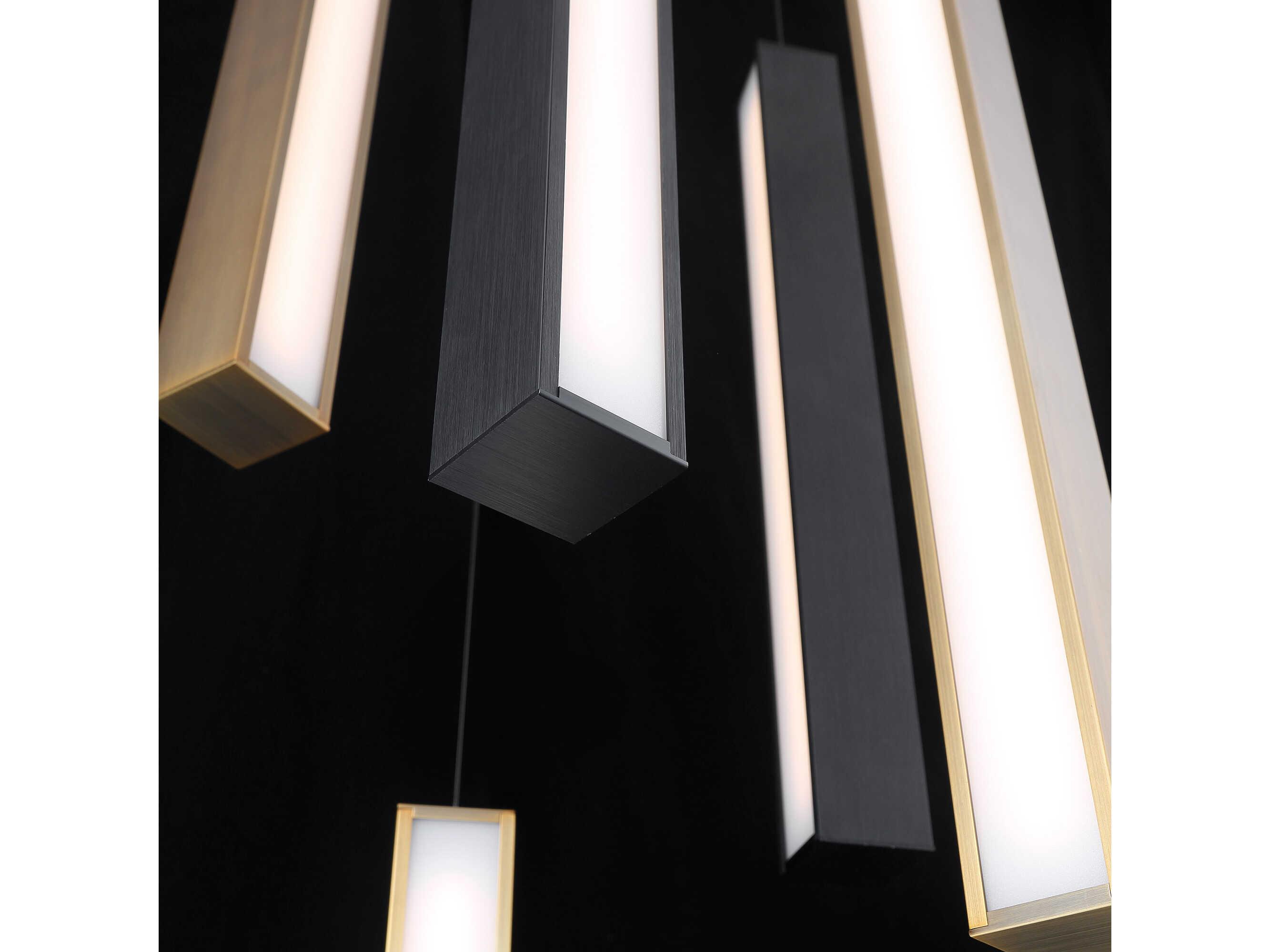 Modern Forms Chaos 5-Light Black Aged Brass LED Geometric Pendant