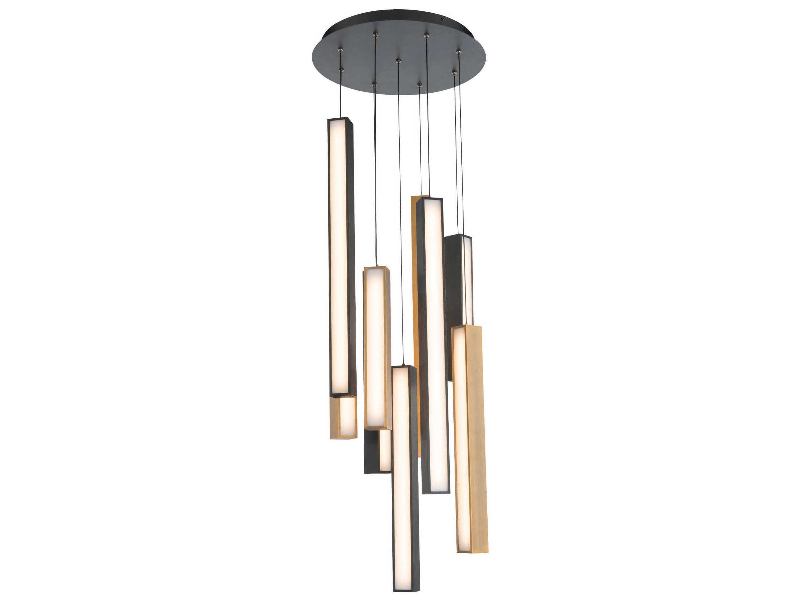 Modern Forms Chaos 9-Light Black Aged Brass LED Geometric Pendant