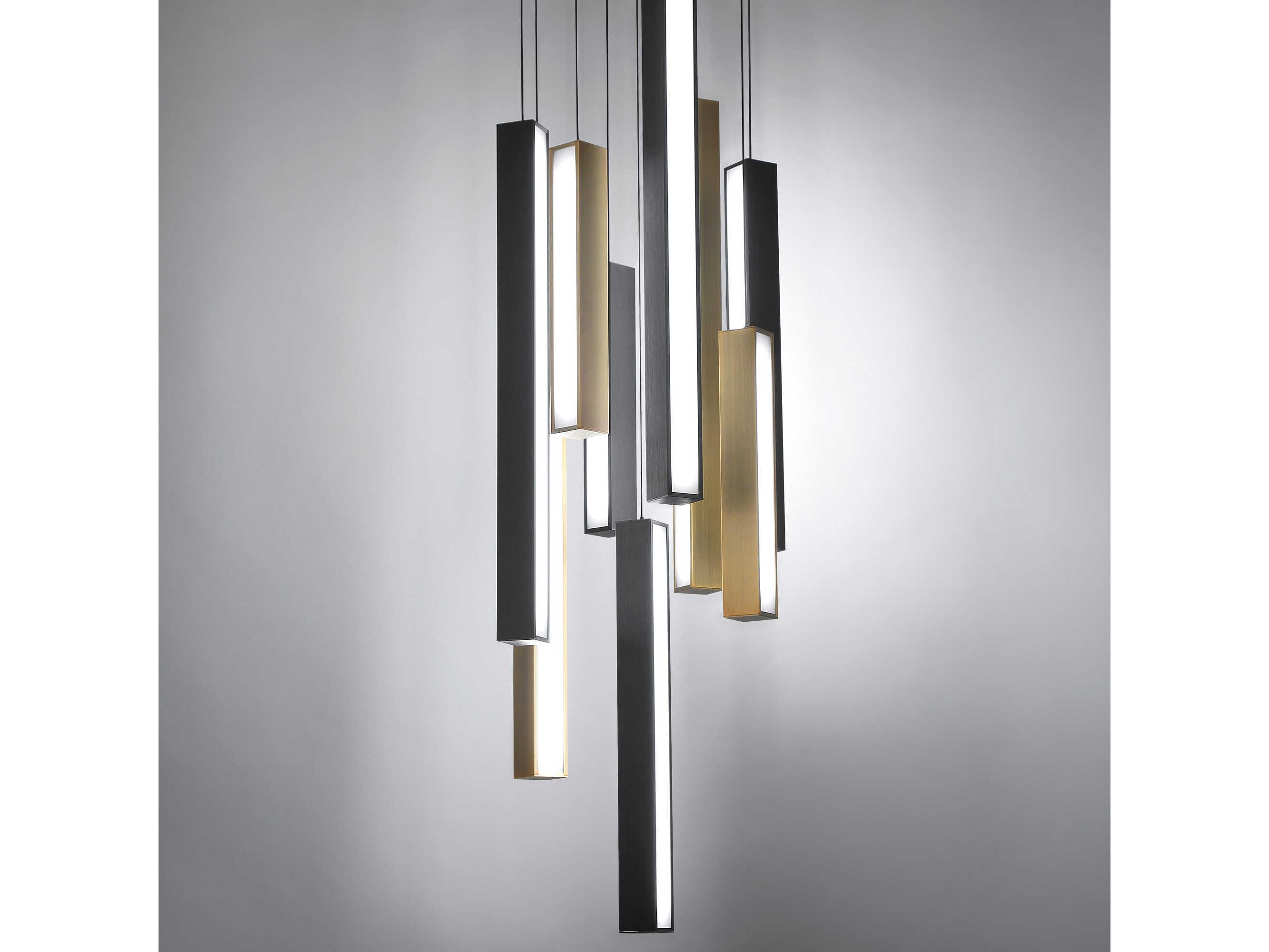 Modern Forms Chaos 9-Light Black Aged Brass LED Geometric Pendant