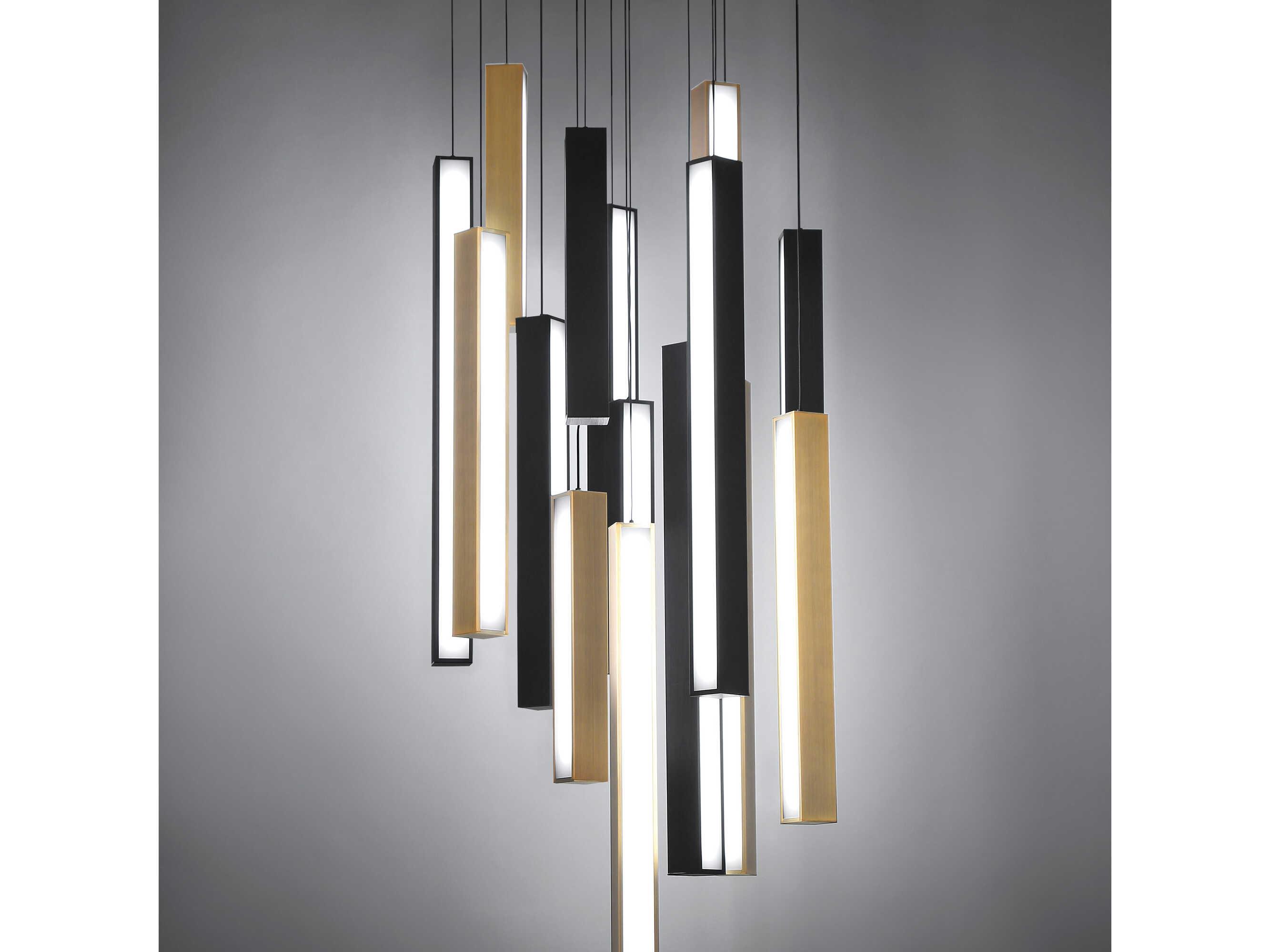 Modern Forms Chaos 15-Light Black Aged Brass LED Geometric Pendant