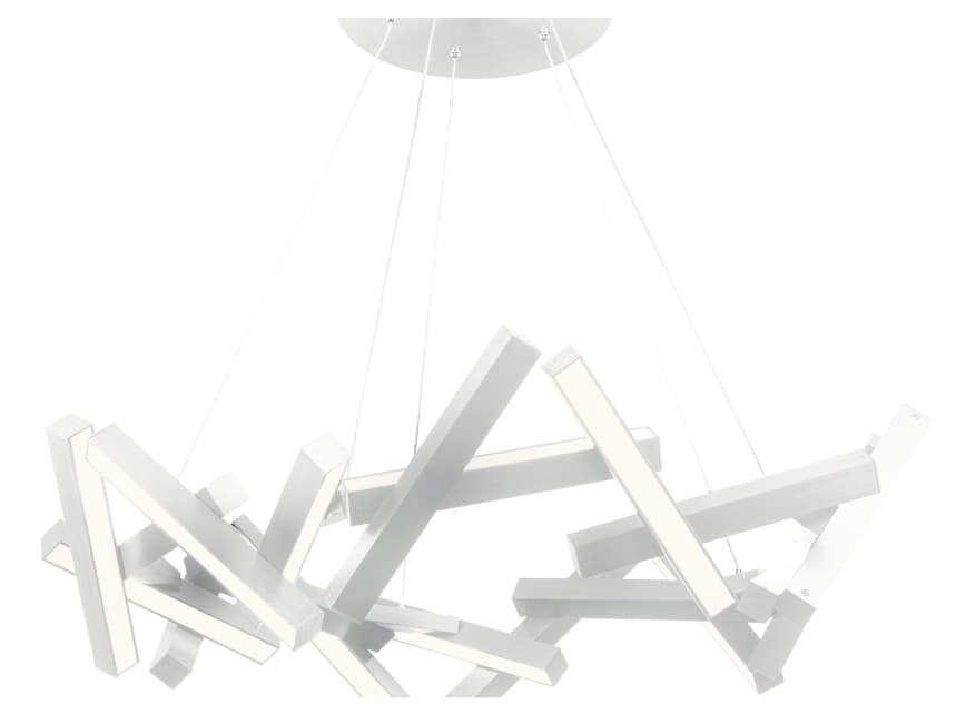 Modern Forms Chaos 21-Light Brushed Aluminum Silver LED Pendant