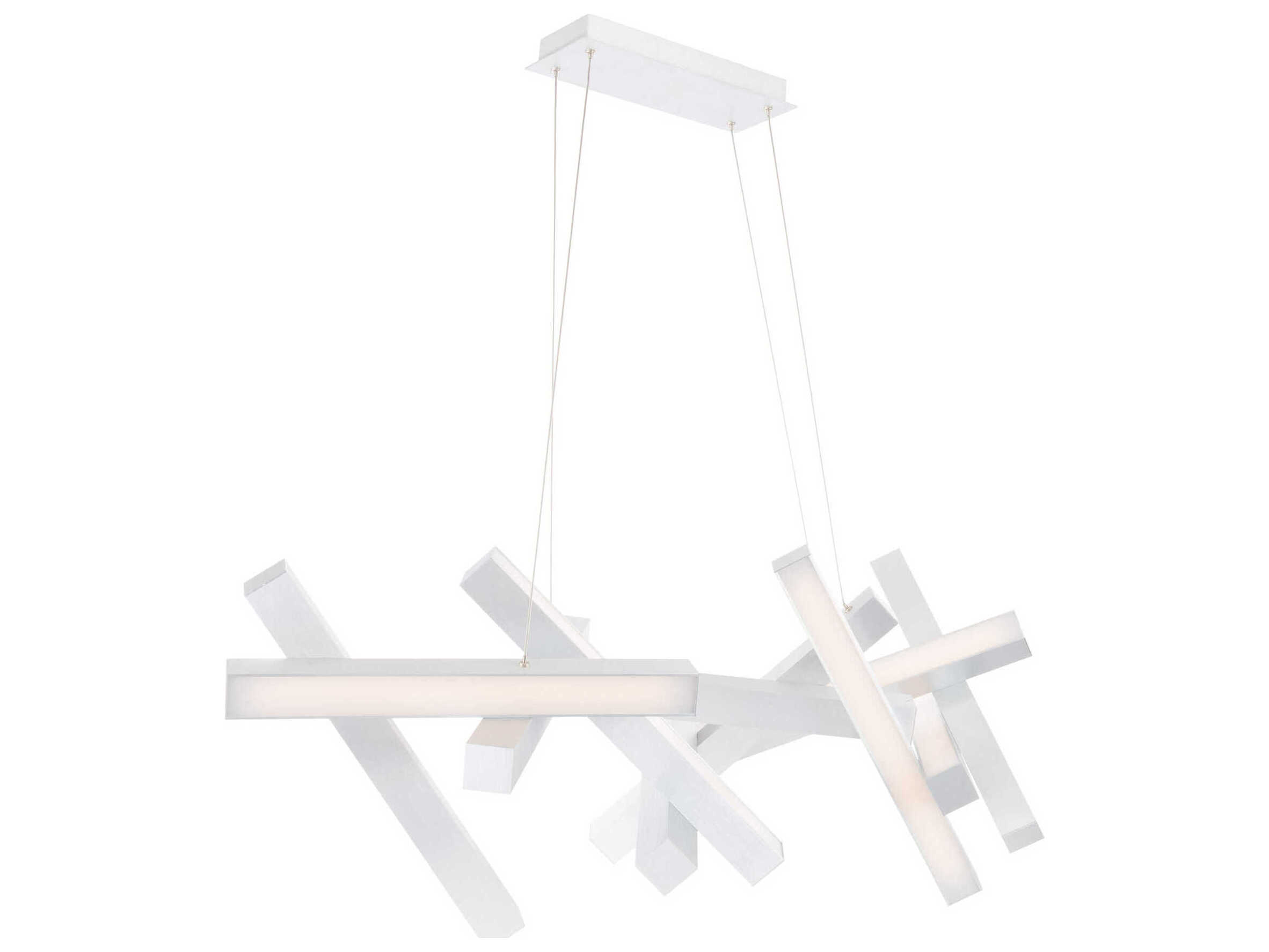 Modern Forms Chaos 11-Light Brushed Aluminum Silver LED Linear Island Pendant
